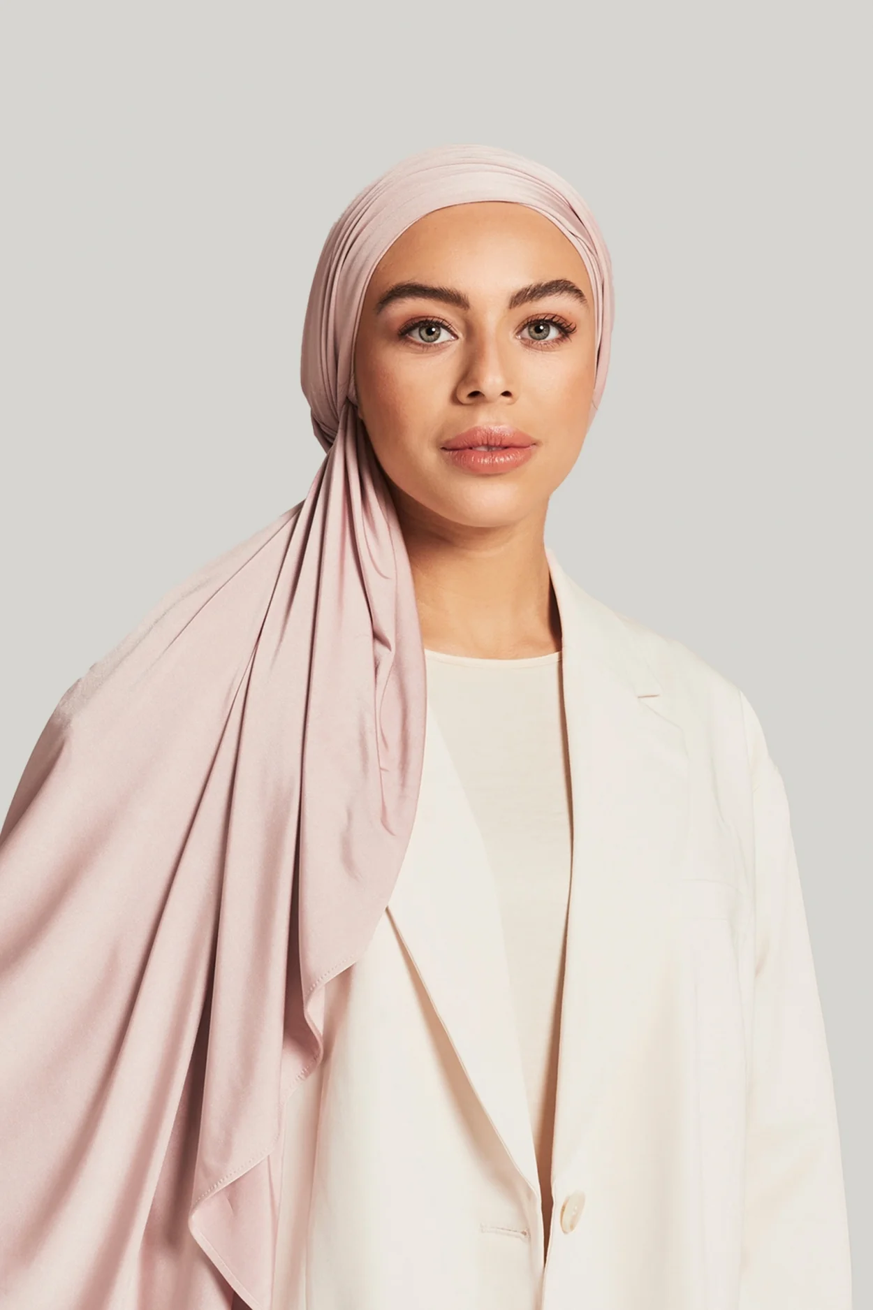 Satin Jersey Scarf | Silver Pink - Image 2