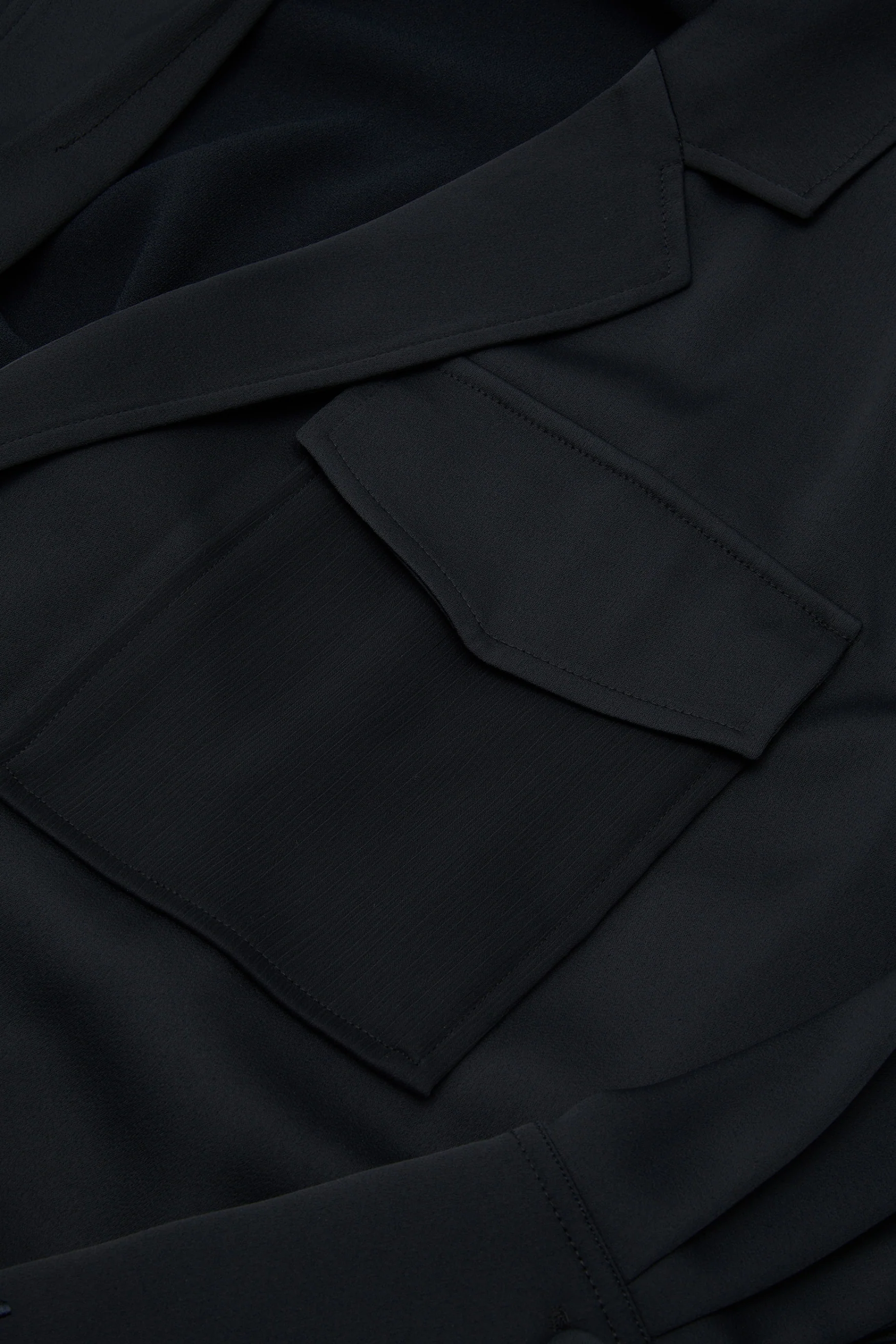 Satin Long Jacket | Black - Image 3