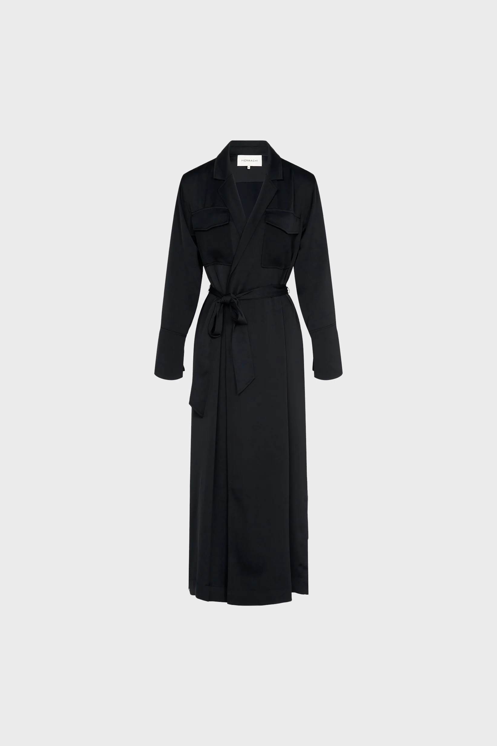 Satin Long Jacket | Black - Image 6