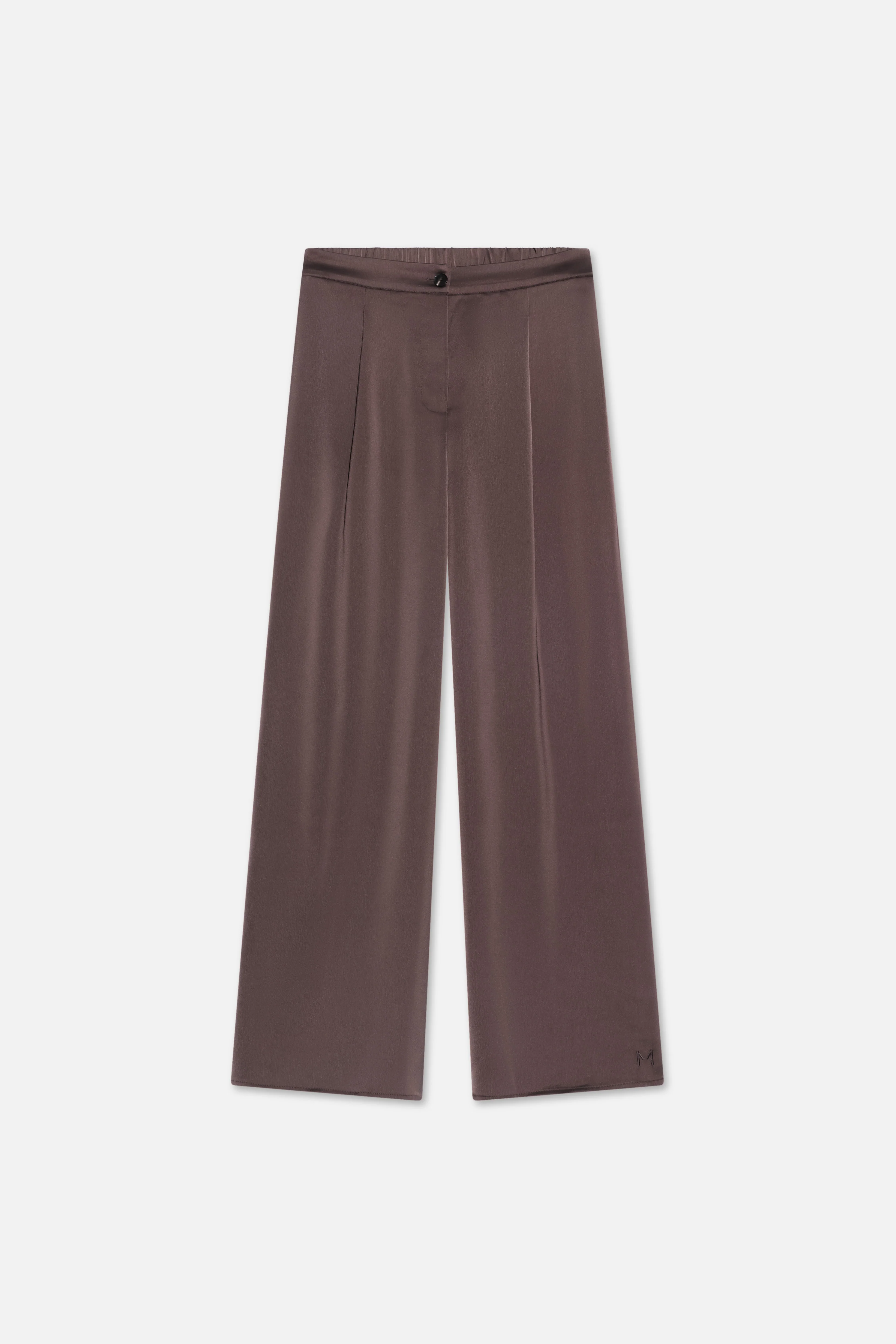 Satin Pleated Pants | Dark Brown - Image 6