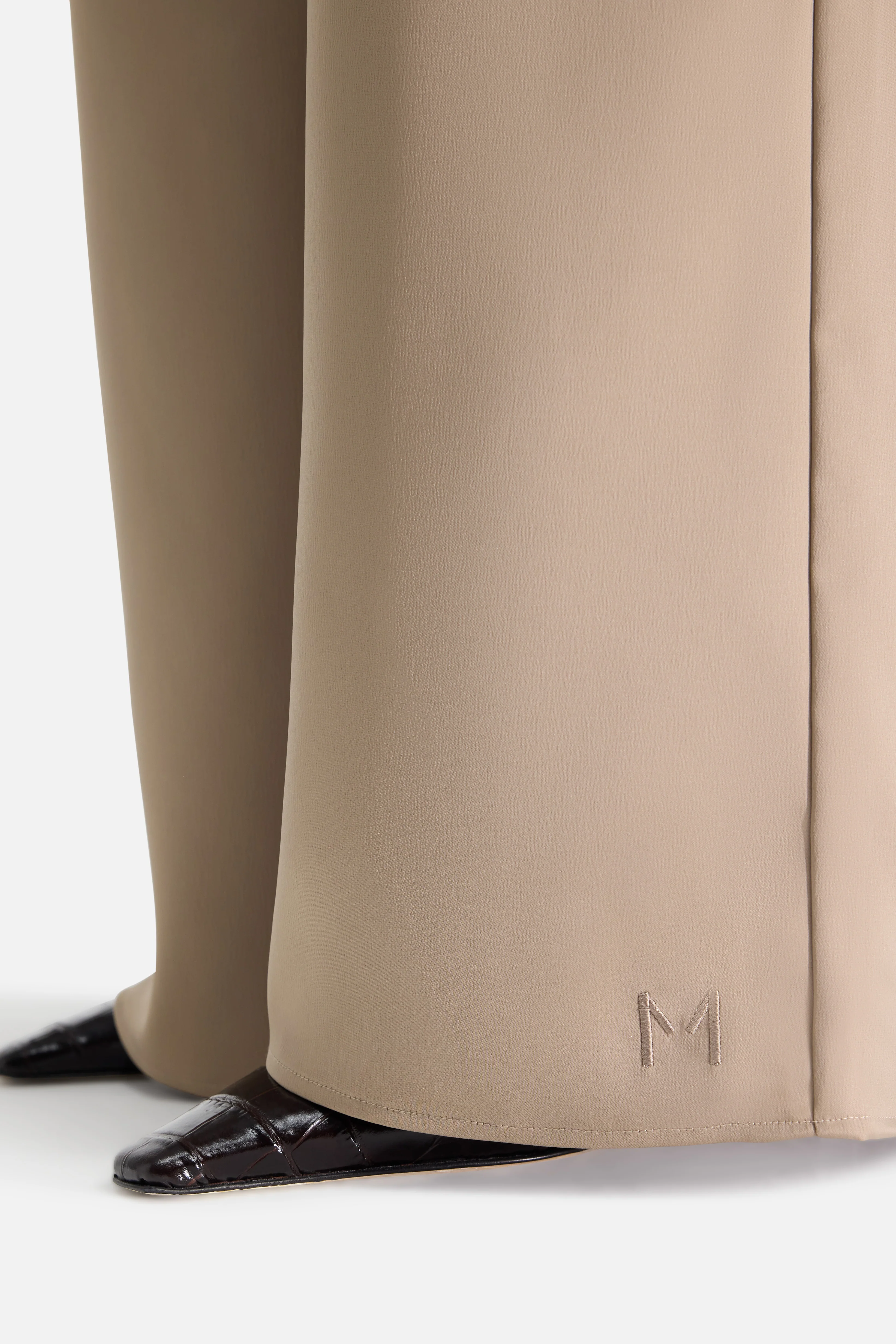 Satin Pleated Pants | Khaki - Image 4