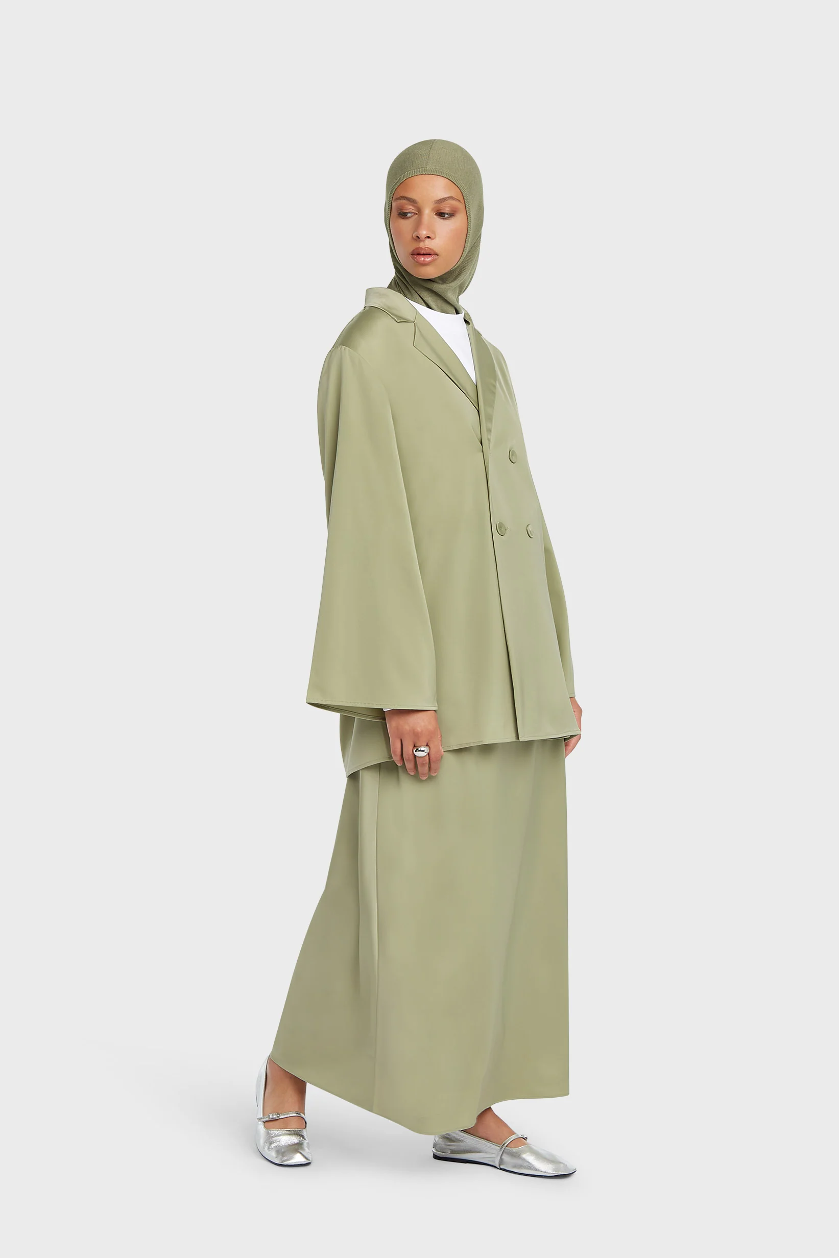 Satin Skirt | Sage - Image 2