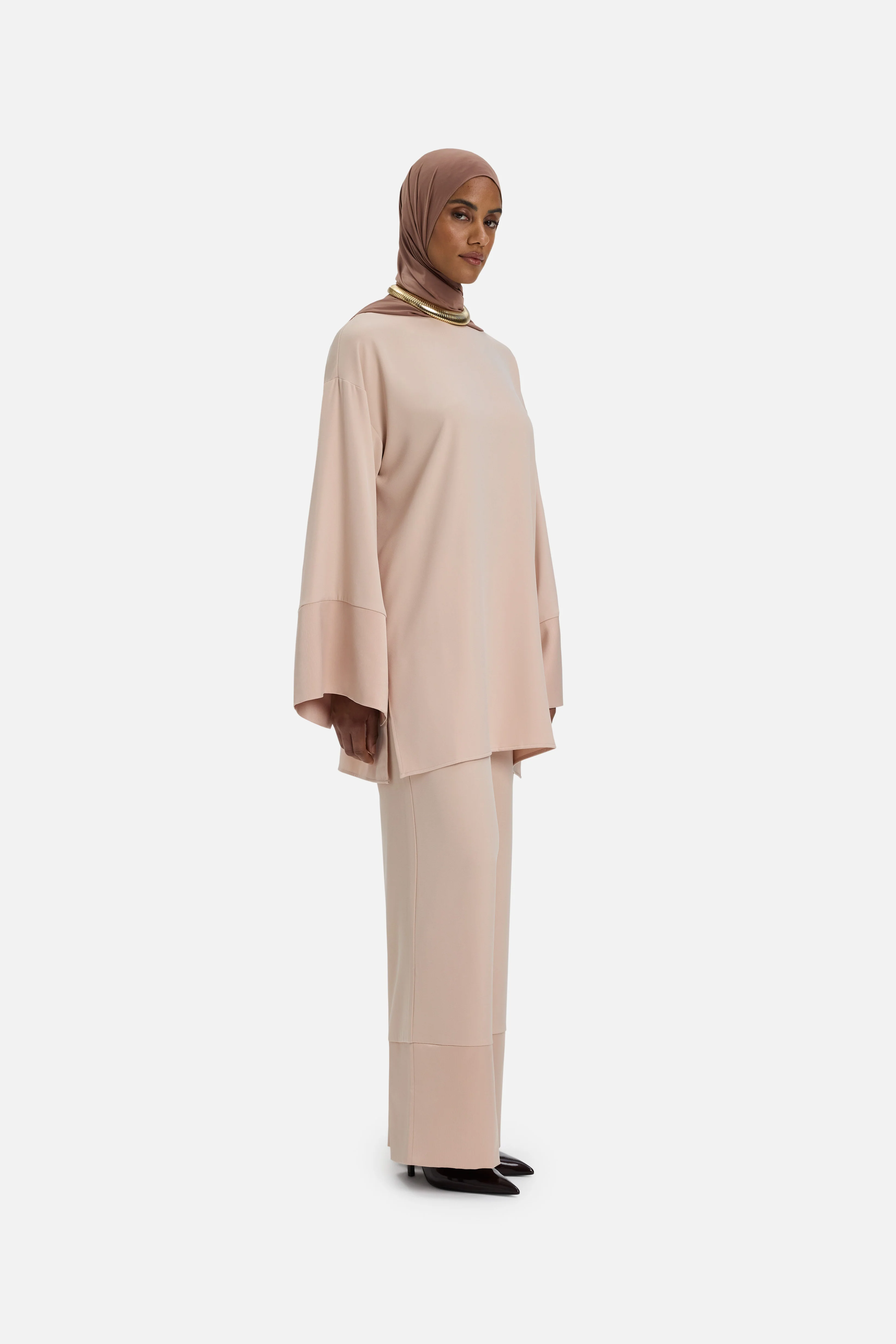 Satin Trim Blouse | Dark Rose - Image 3