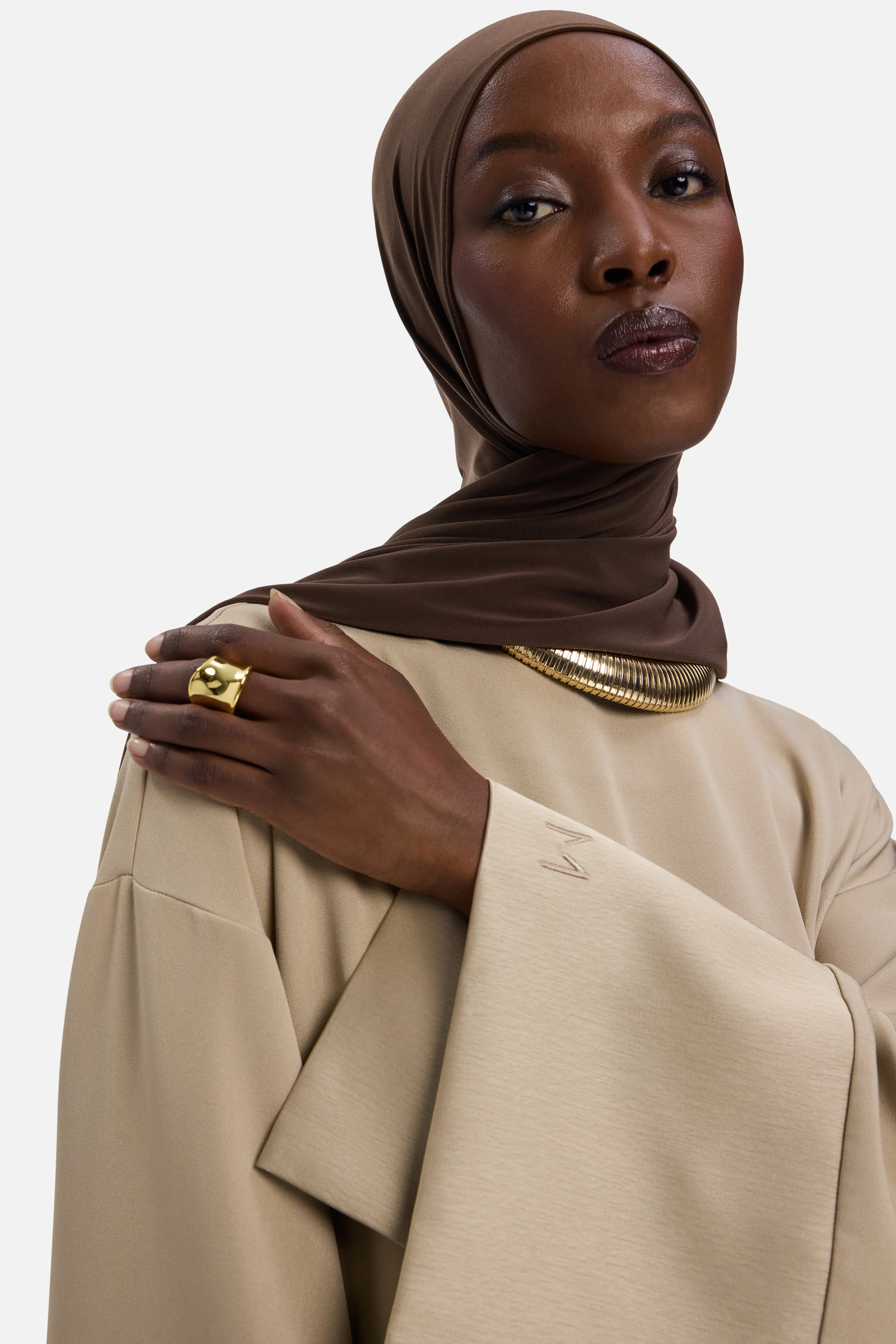 Satin Trim Blouse | Mocha - Image 4