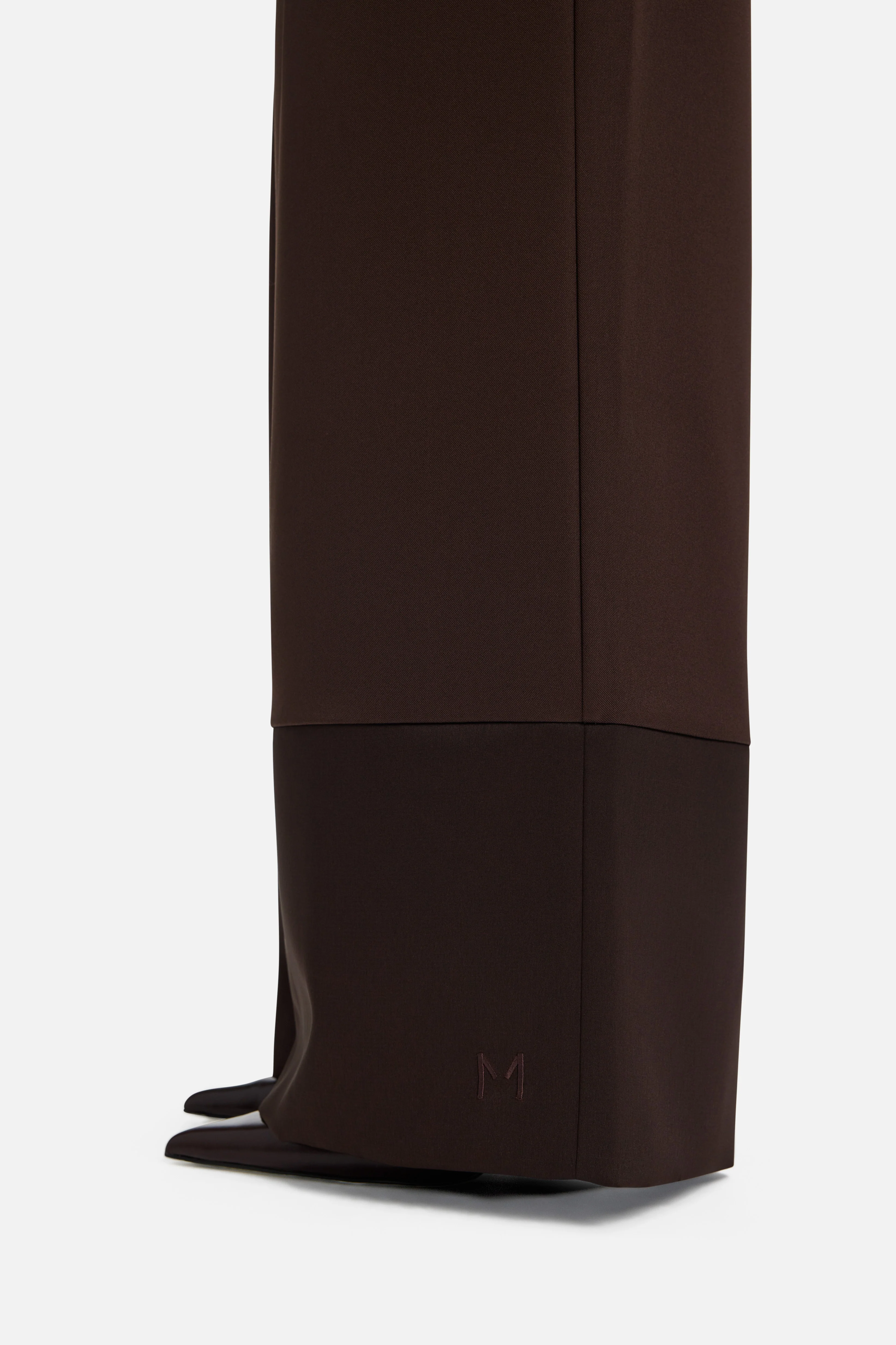Satin Trim Trouser | Dark Brown - Image 4