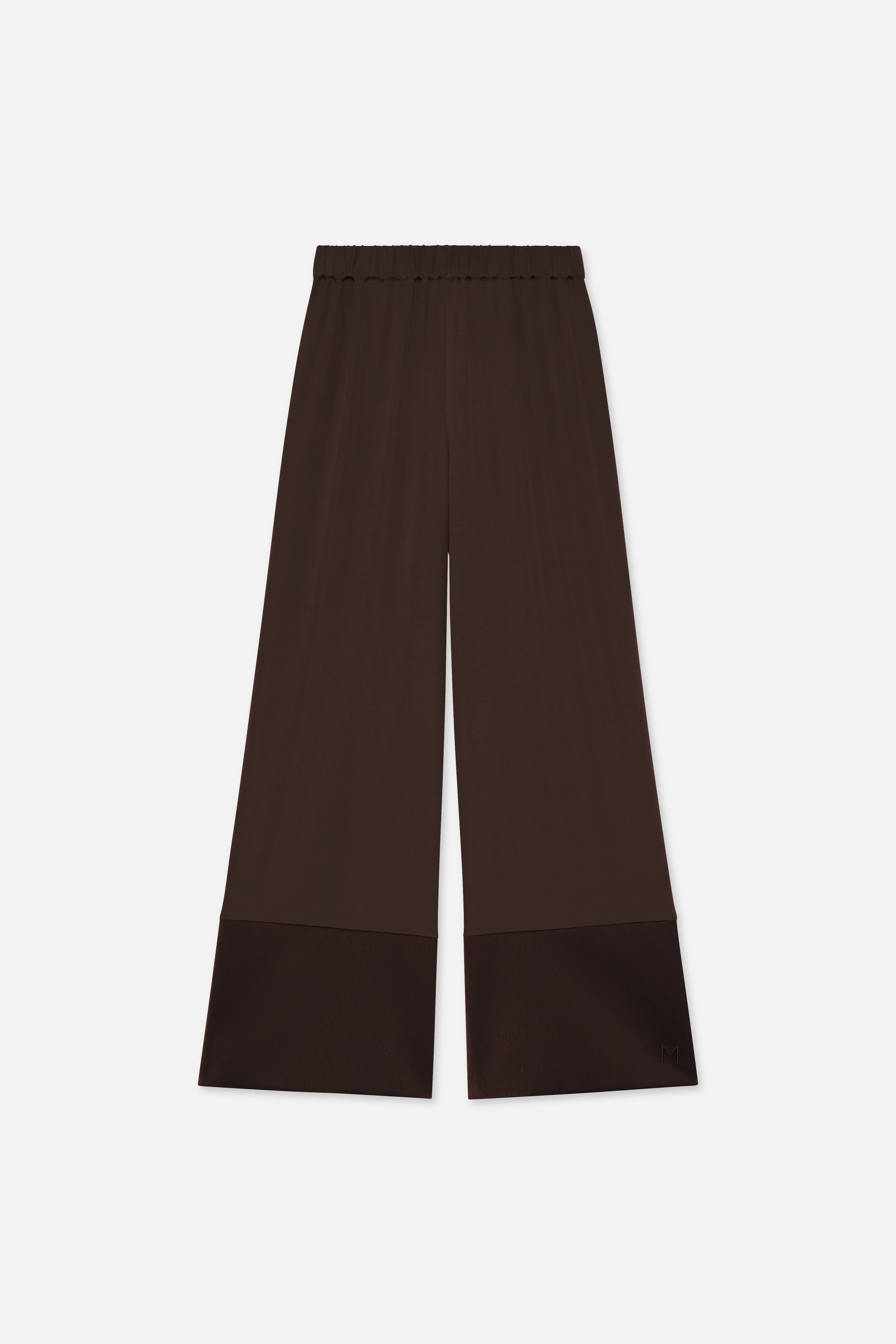 Satin Trim Trouser | Dark Brown - Image 5