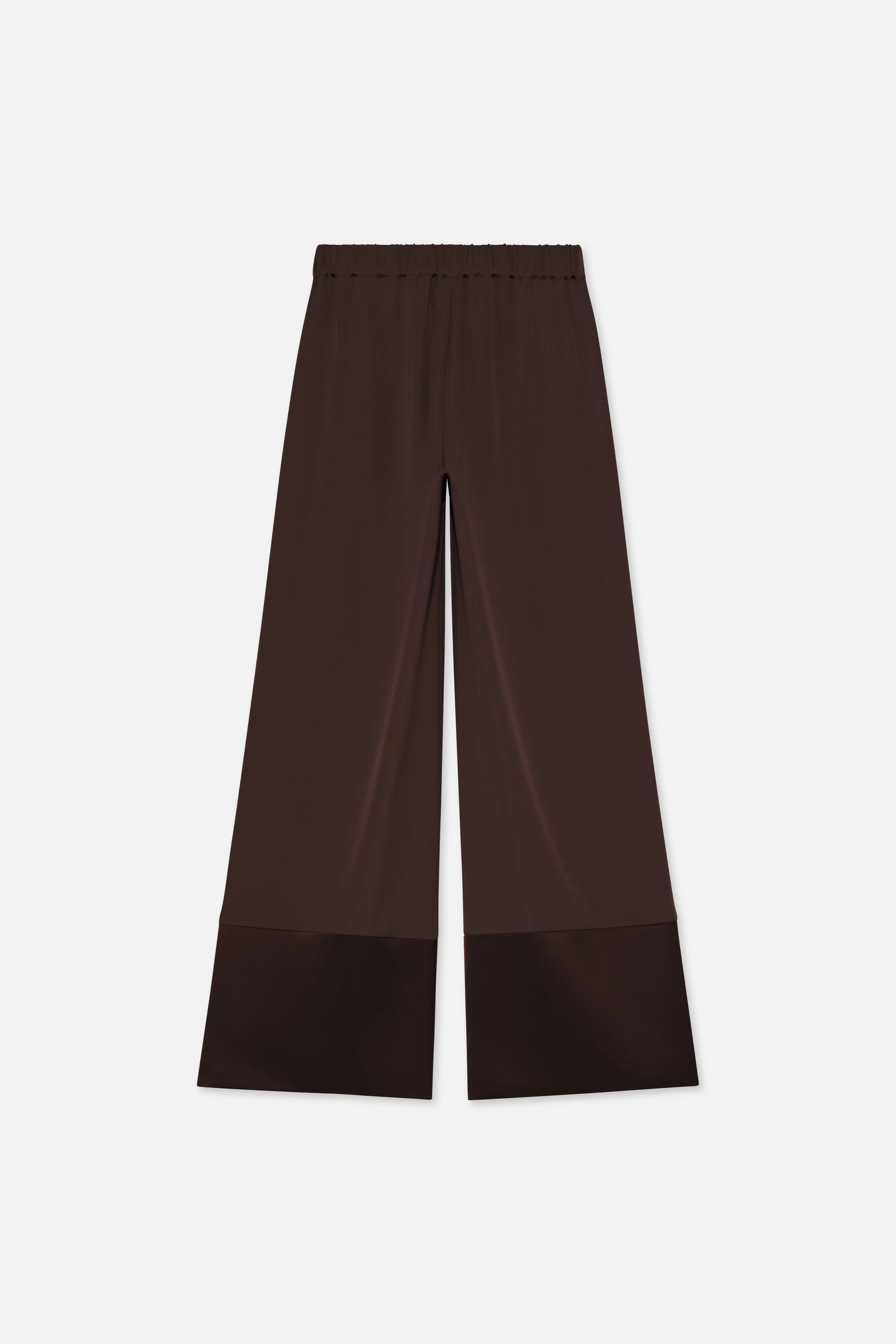 Satin Trim Trouser | Dark Brown - Image 6