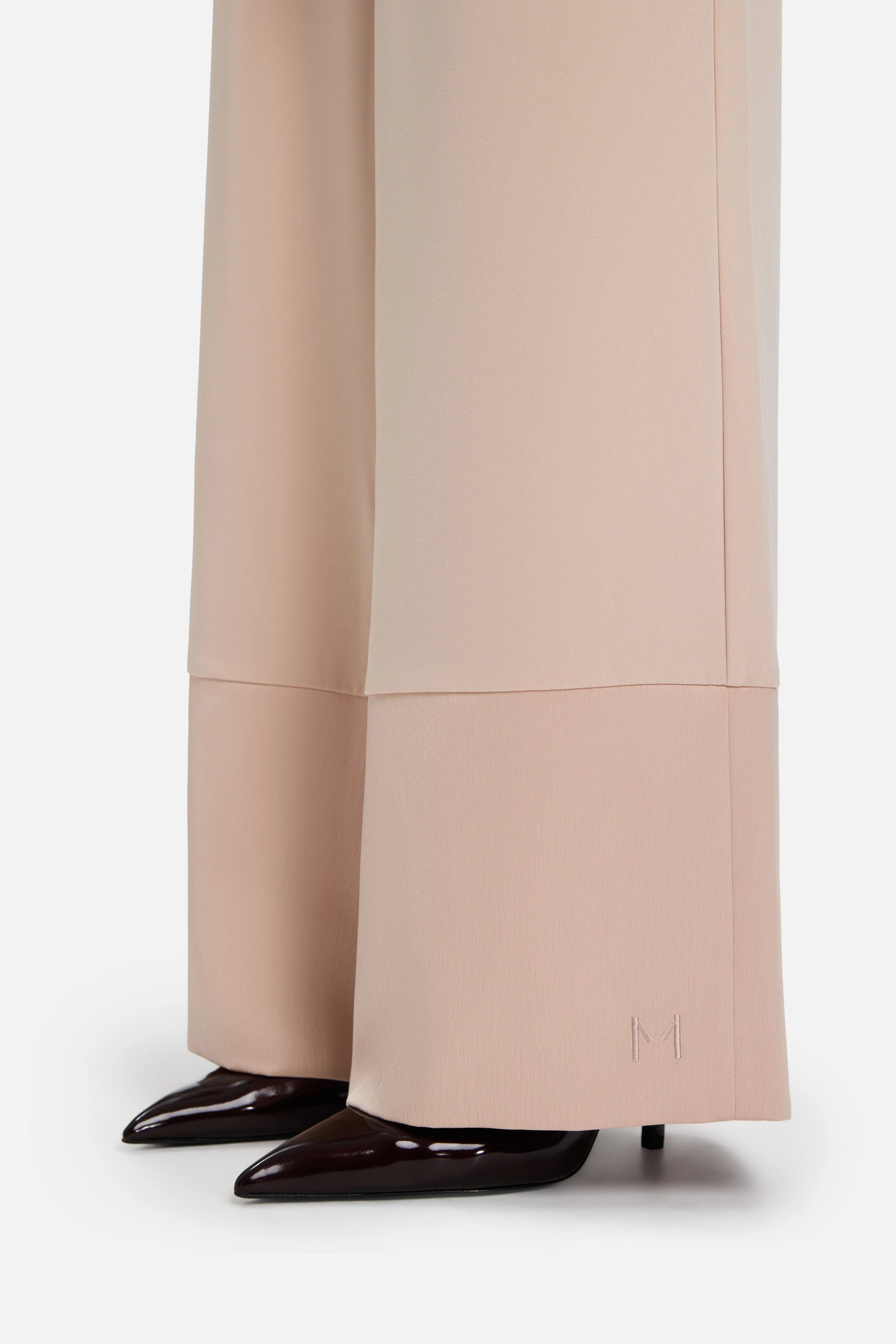 Satin Trim Trouser | Dark Rose - Image 4