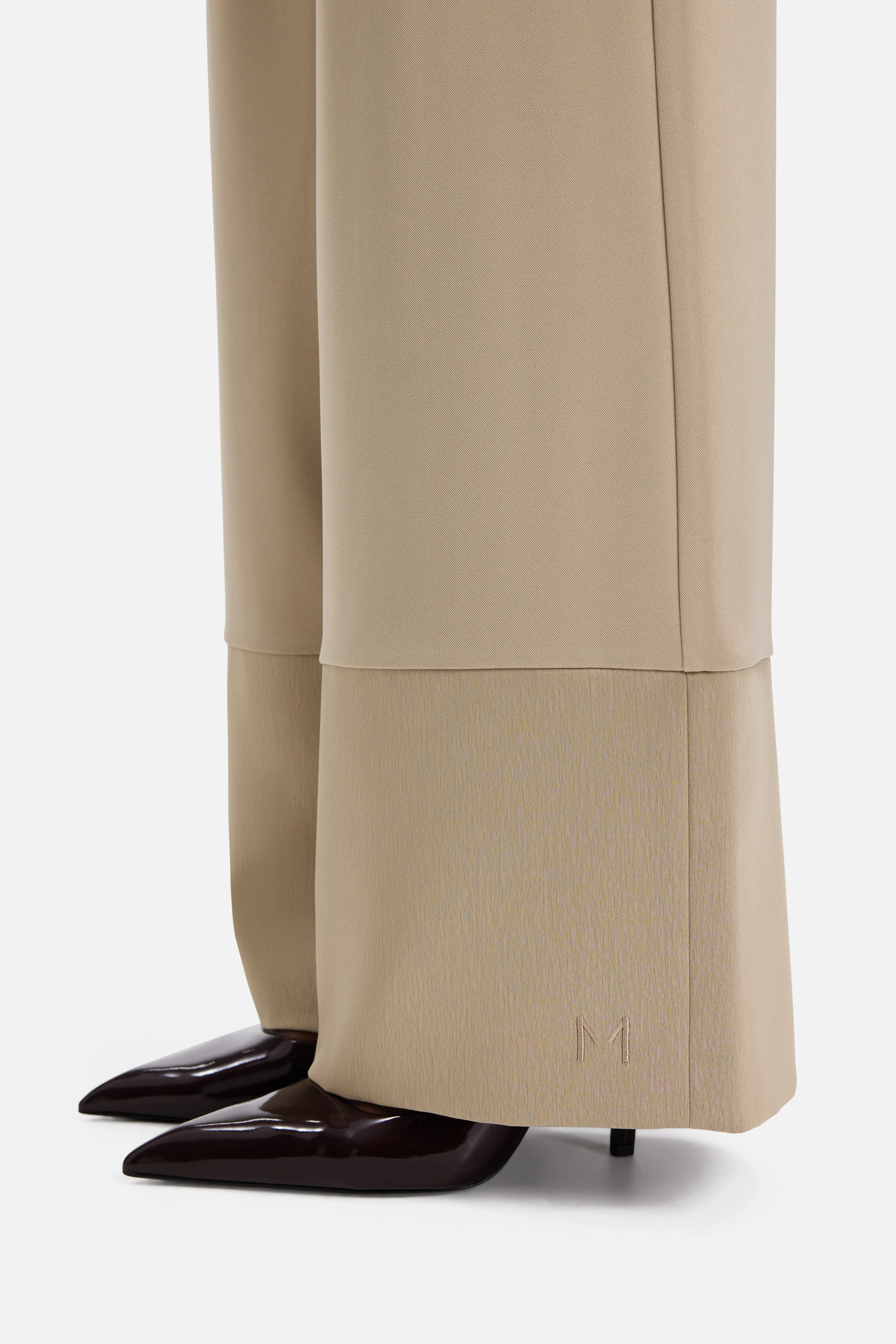 Satin Trim Trouser | Mocha - Image 4