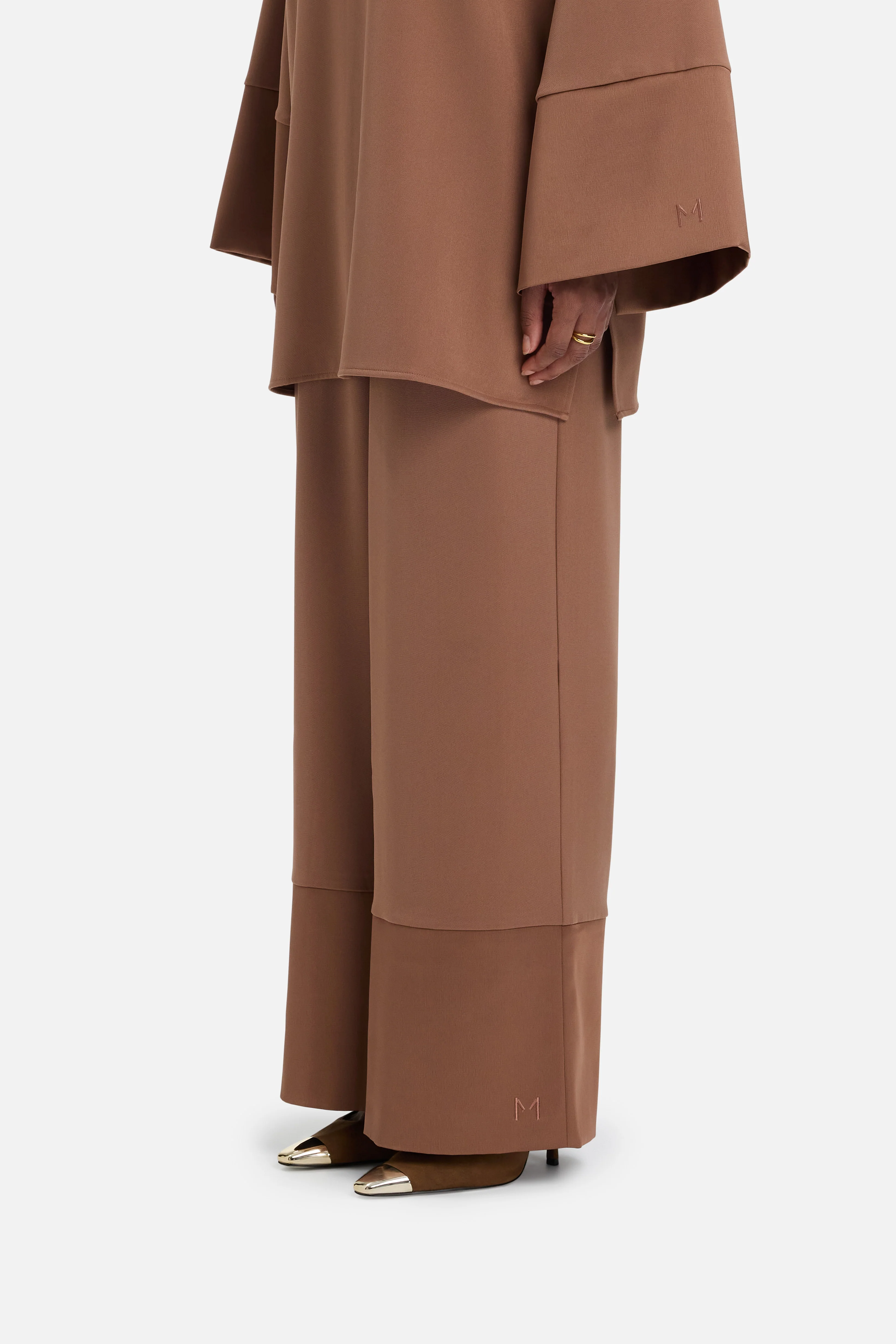 Satin Trim Trouser | Soft Bordeaux - Image 4