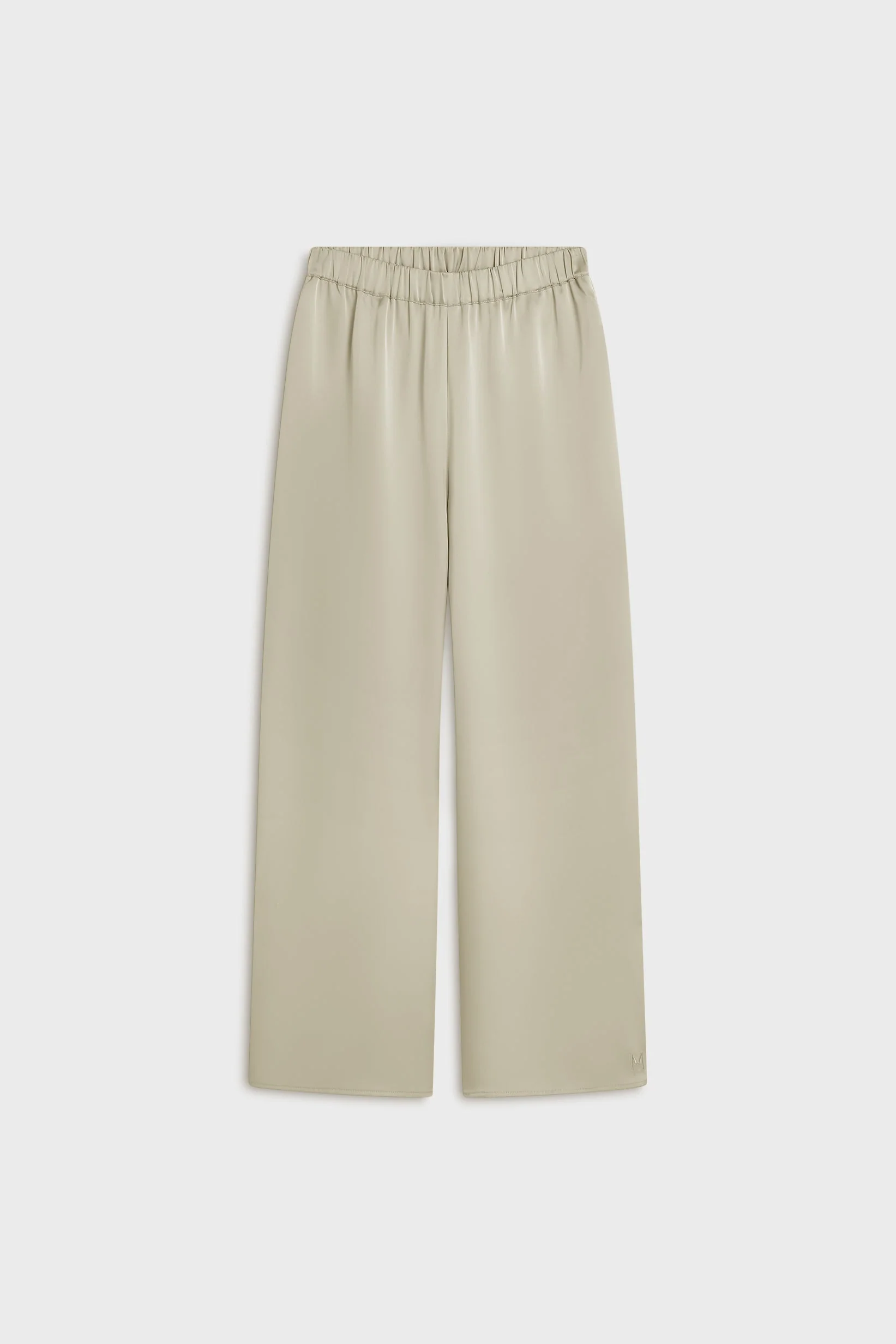 Satin Wide Leg Pants | Moss Gray - Image 4