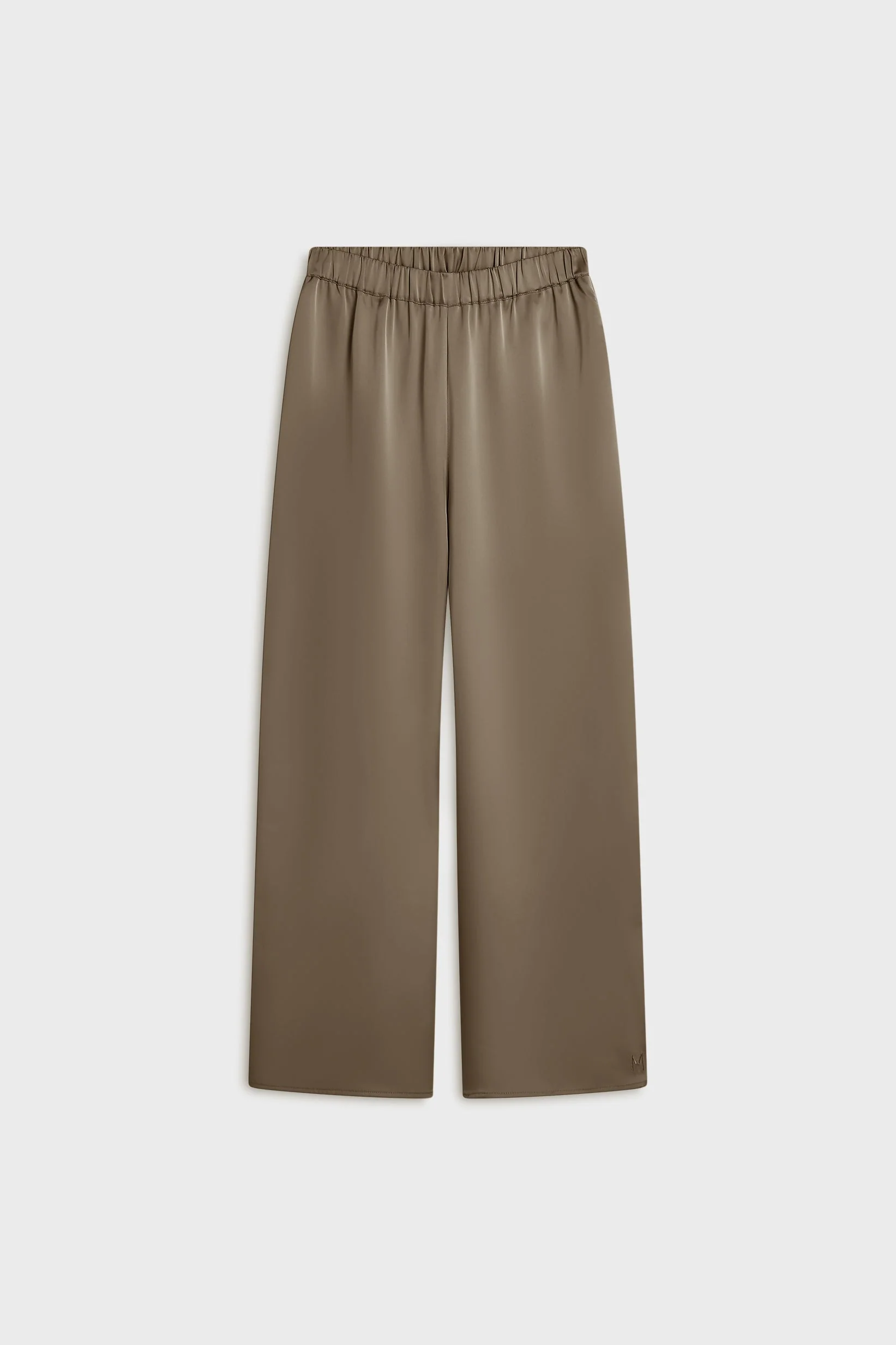 Satin Wide Leg Pants | Taupe - Image 4