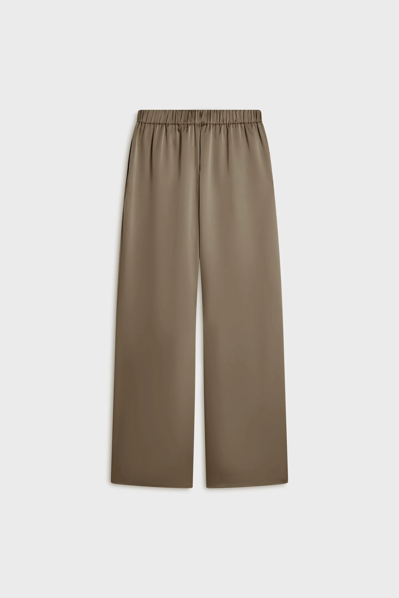 Satin Wide Leg Pants | Taupe - Image 5