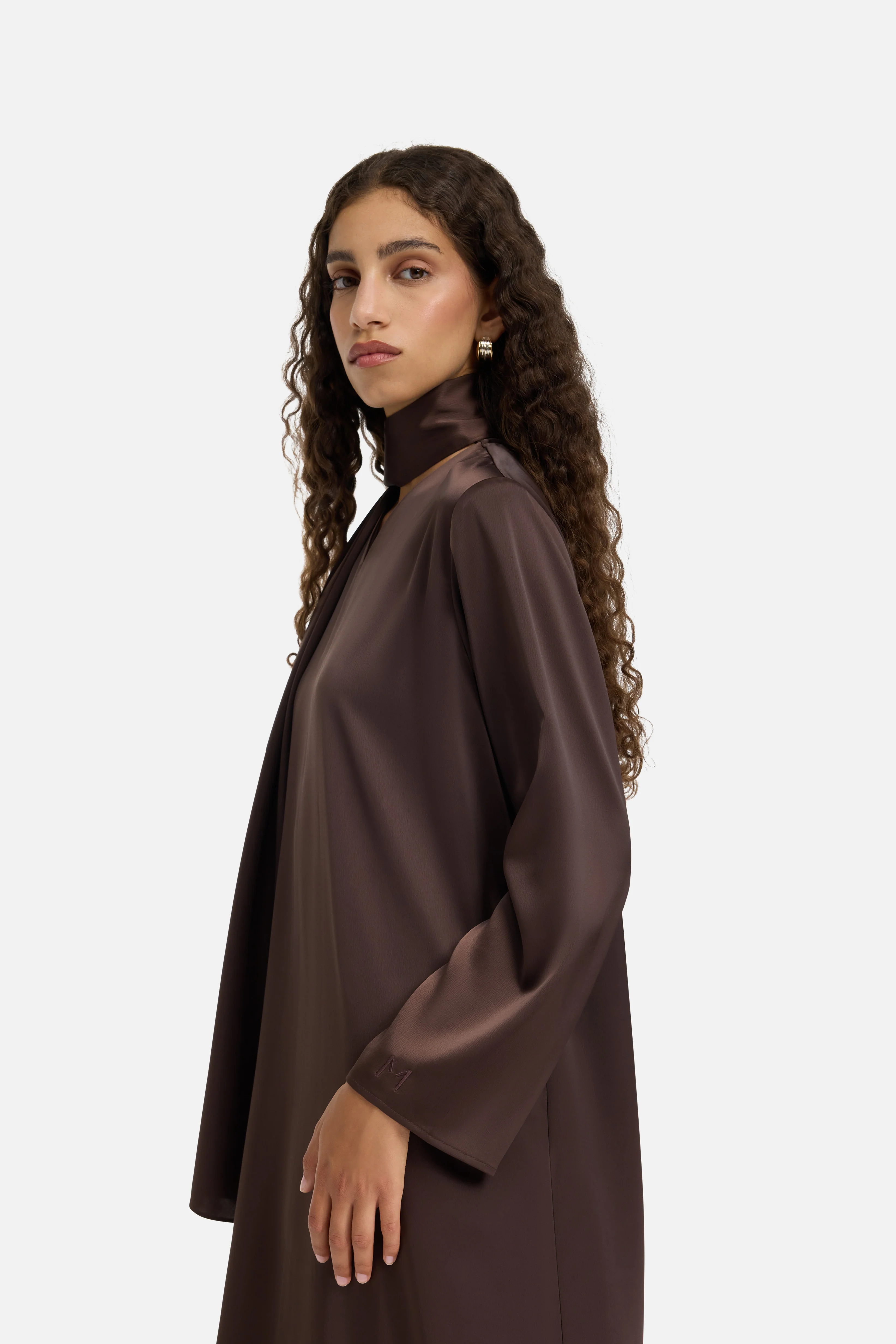 Shawl Dress | Dark Brown - Image 3
