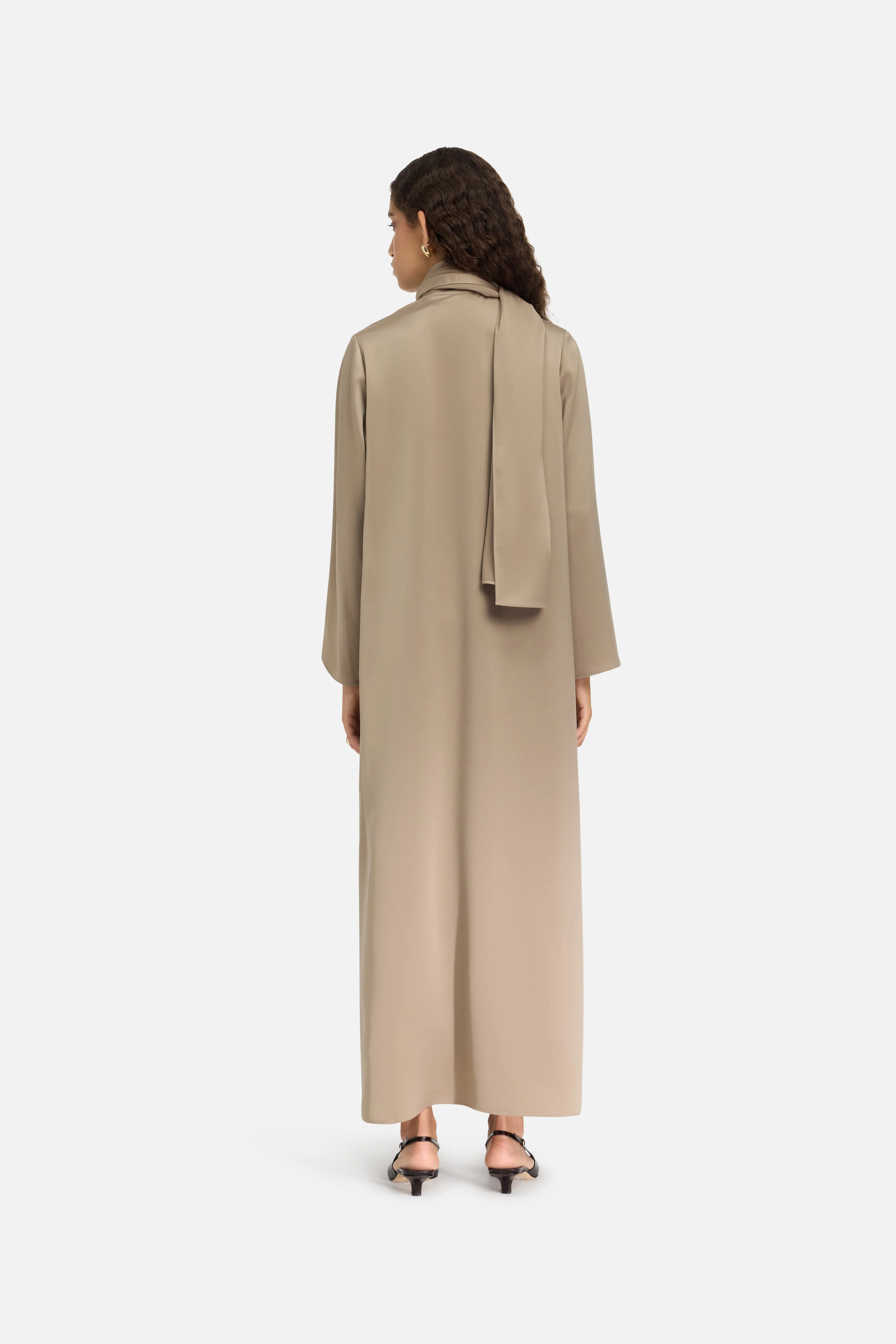 Shawl Dress | Khaki - Image 4