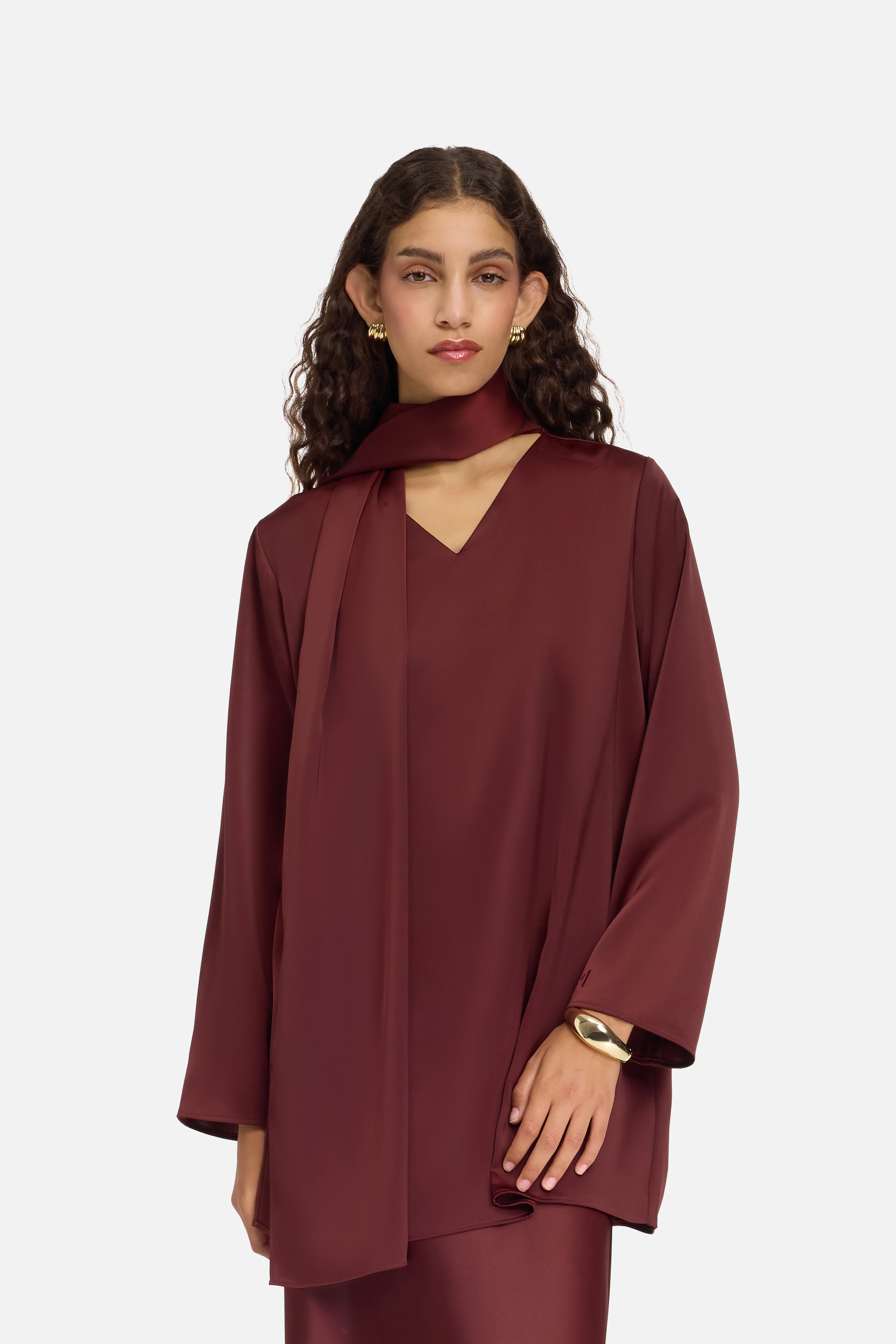 Shawl Shirt | Dark Cherry - Image 3