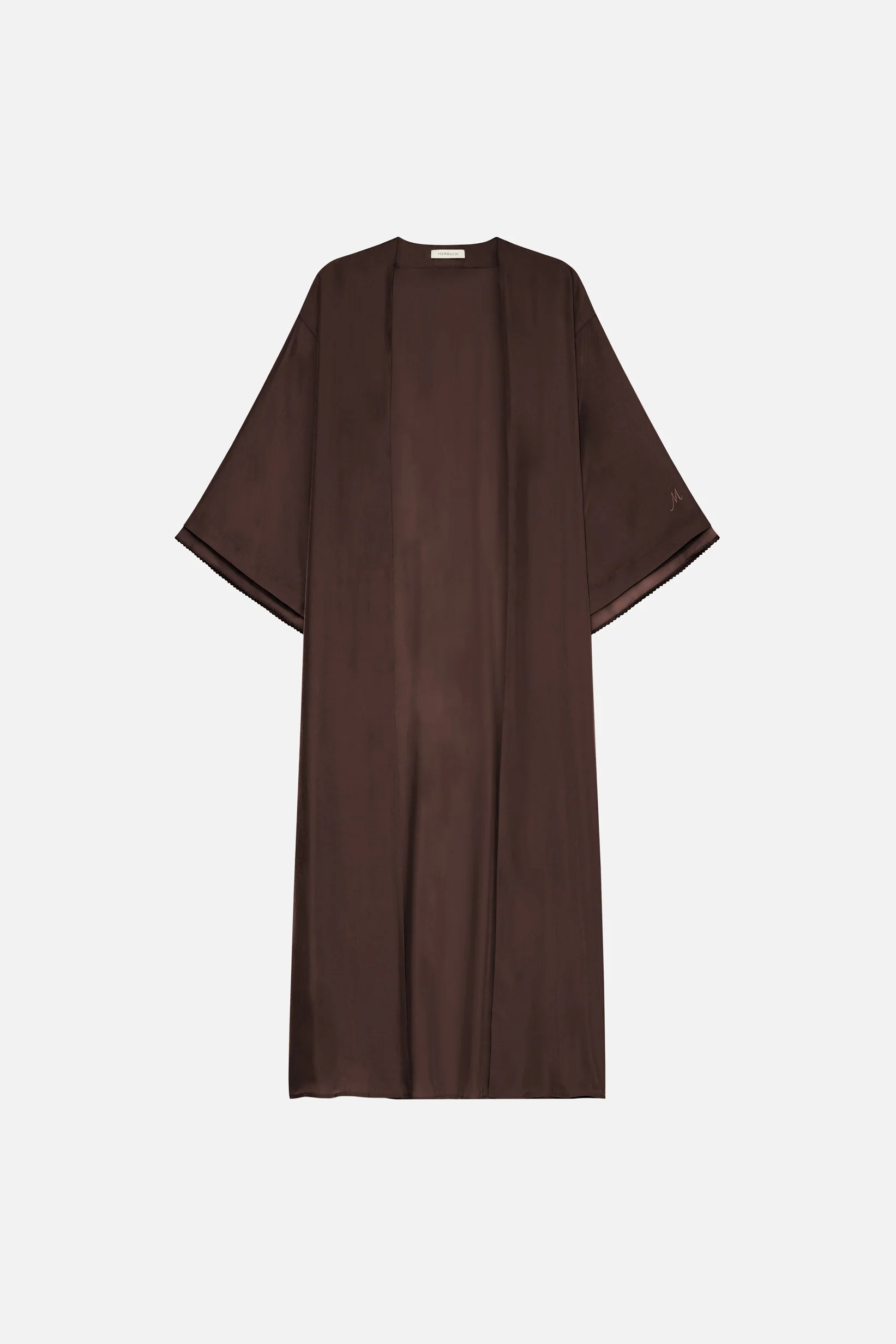 Sheer Layered Abaya | Burnt Mocha - Image 4