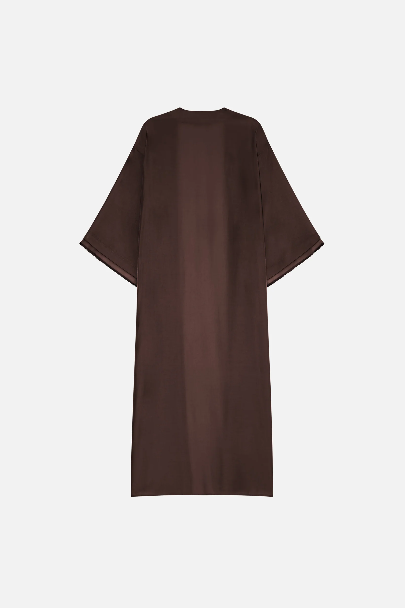 Sheer Layered Abaya | Burnt Mocha - Image 5