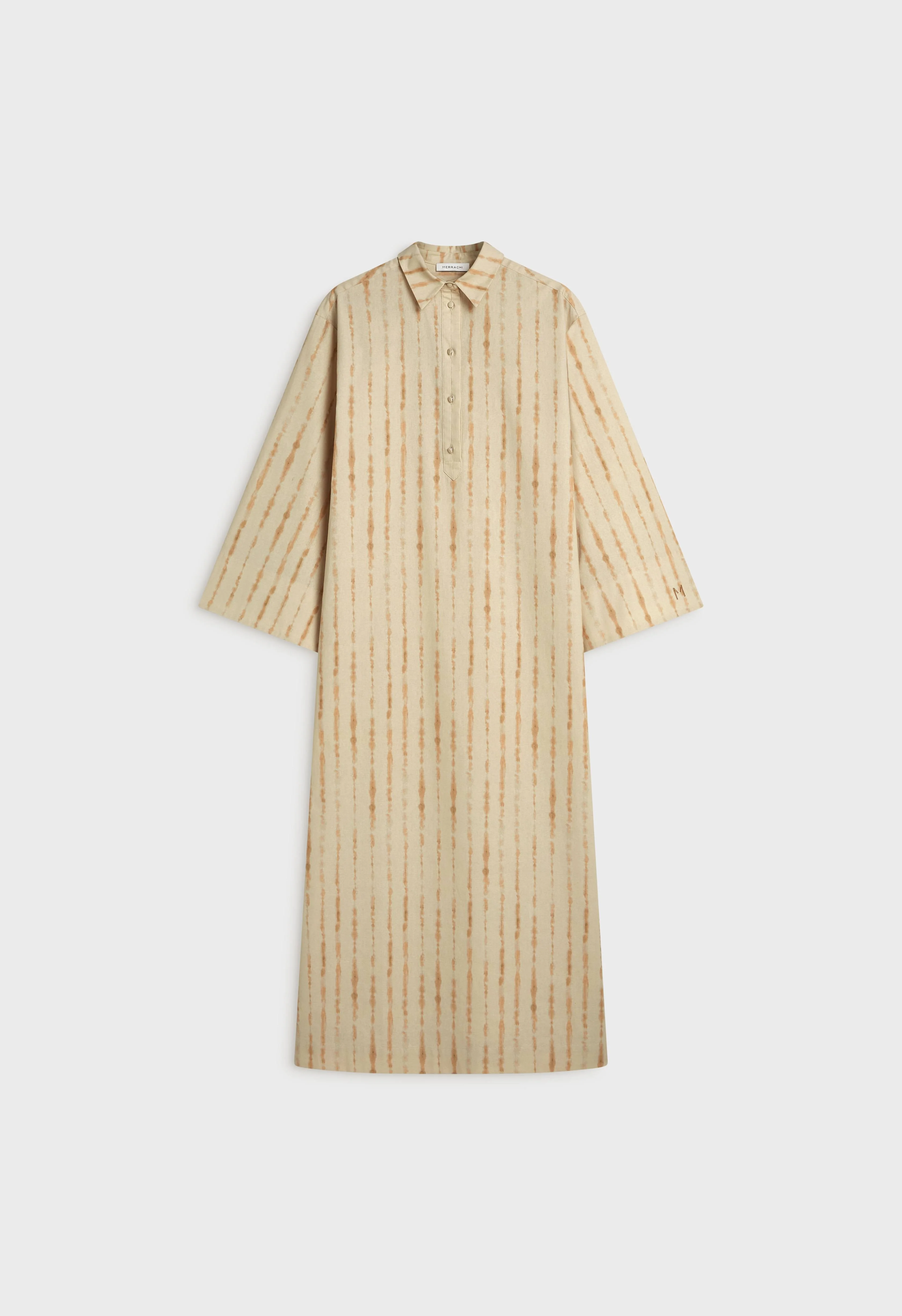 Shibori Kaftan Dress | Beige Rose - Image 4
