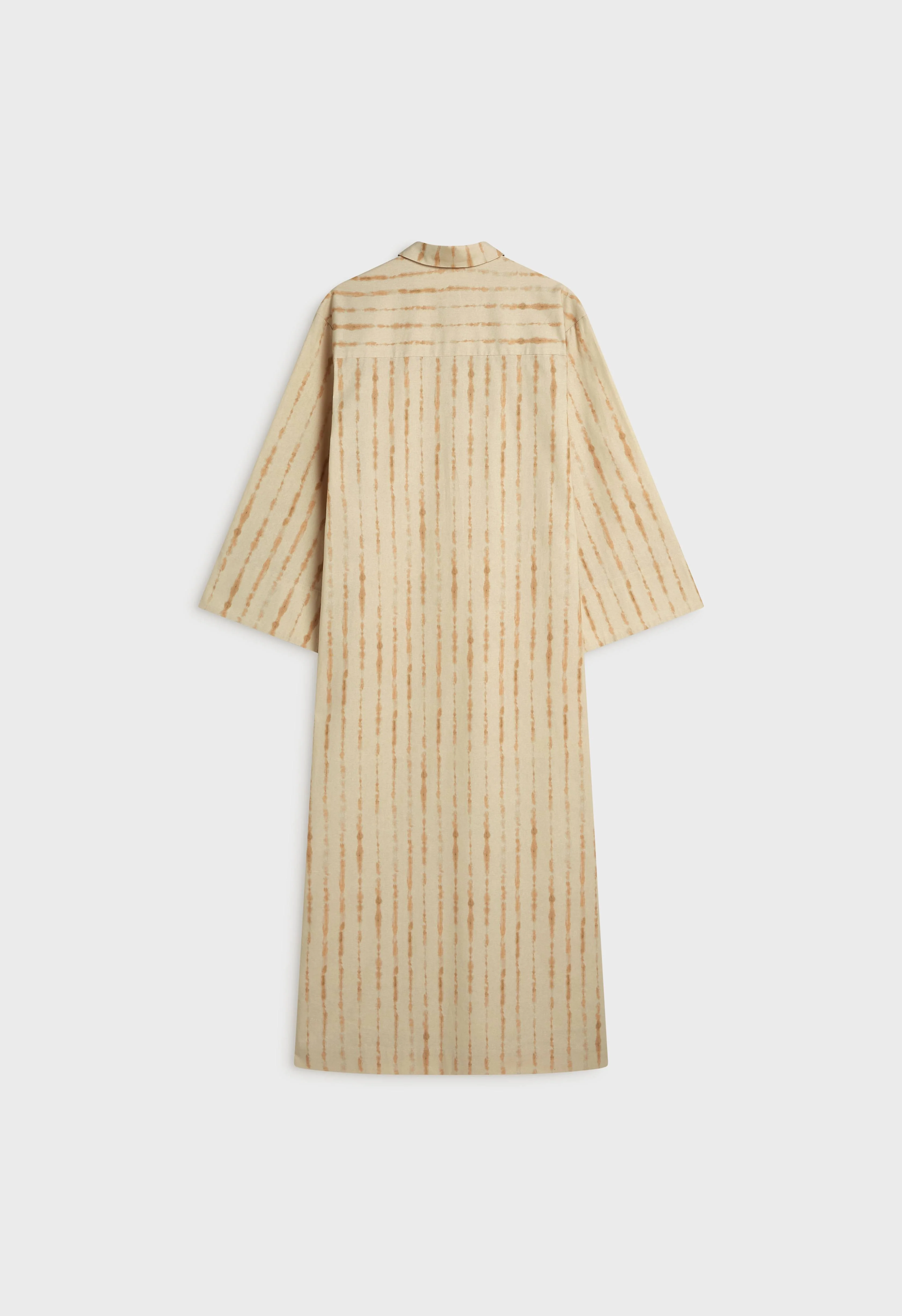 Shibori Kaftan Dress | Beige Rose - Image 5