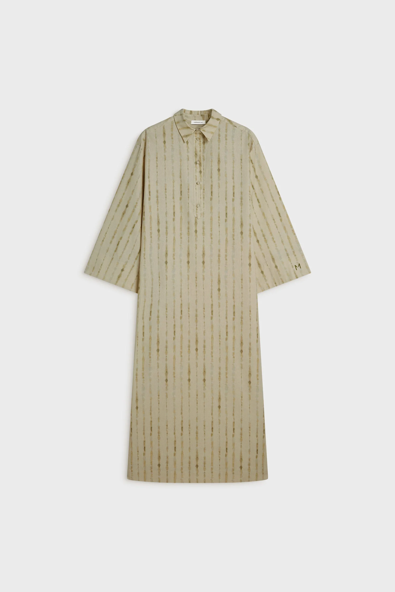 Shibori Kaftan Dress | Soft Khaki - Image 4