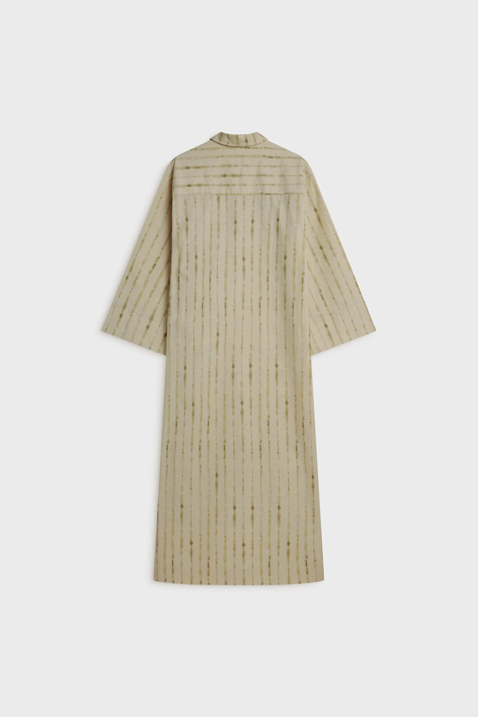 Shibori Kaftan Dress | Soft Khaki - Image 5
