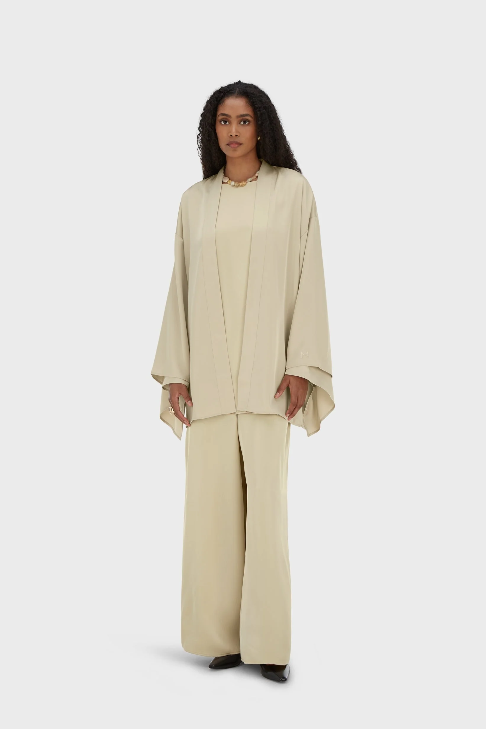 Short Satin Abaya | Brown Rice