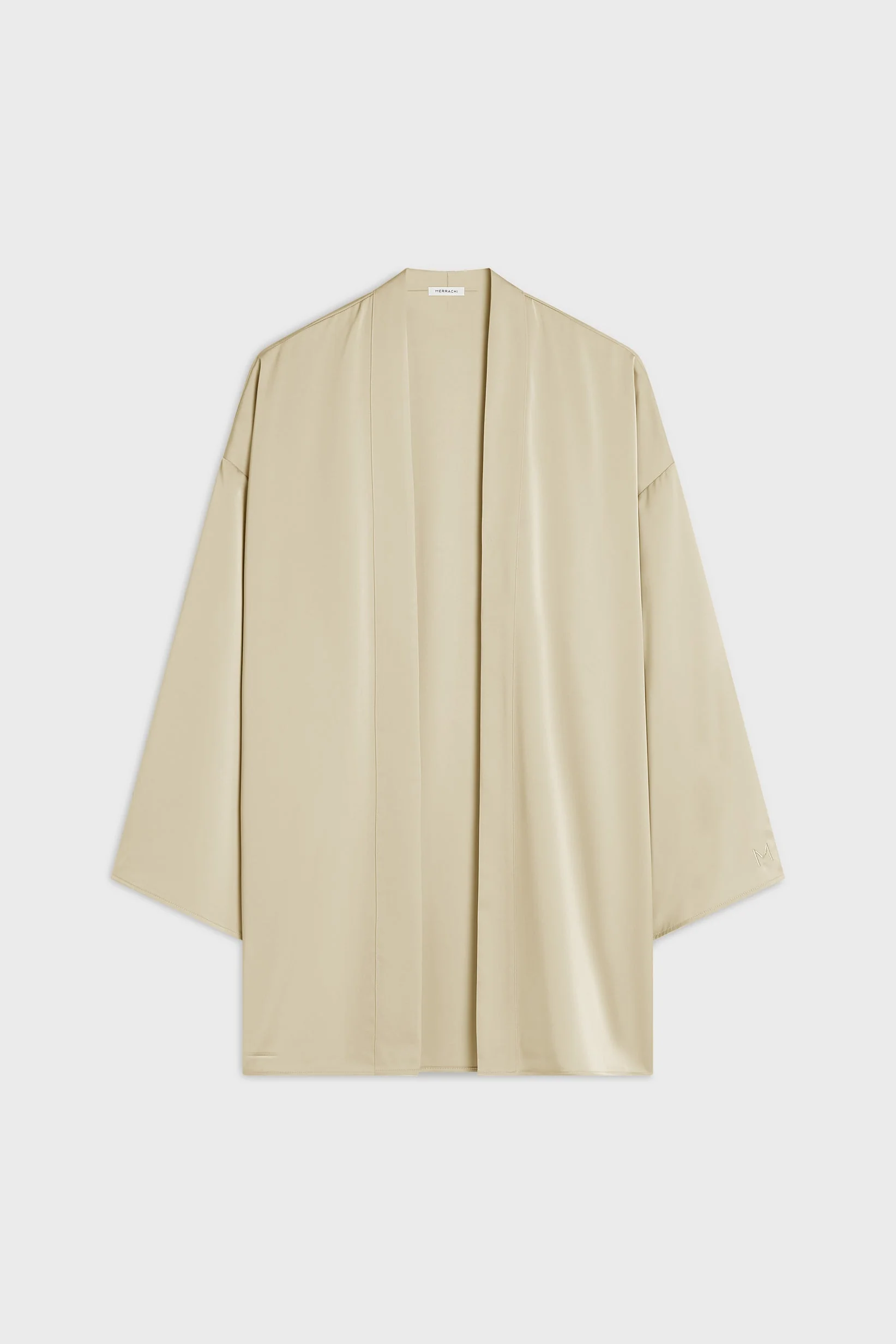 Short Satin Abaya | Brown Rice - Image 4