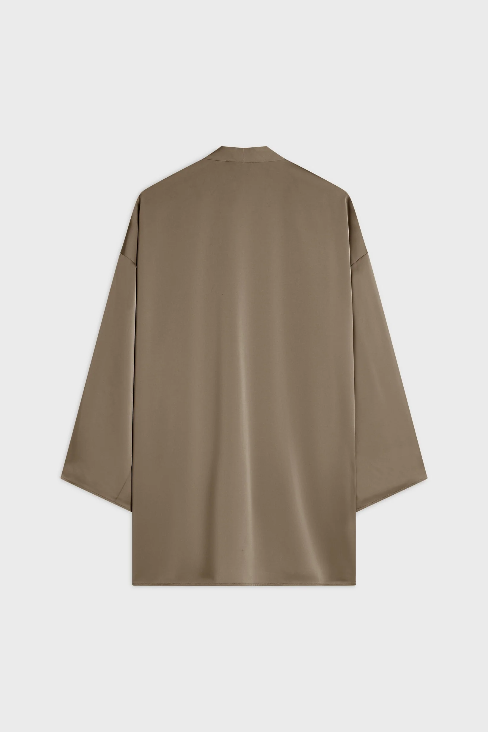 Short Satin Abaya | Taupe - Image 5