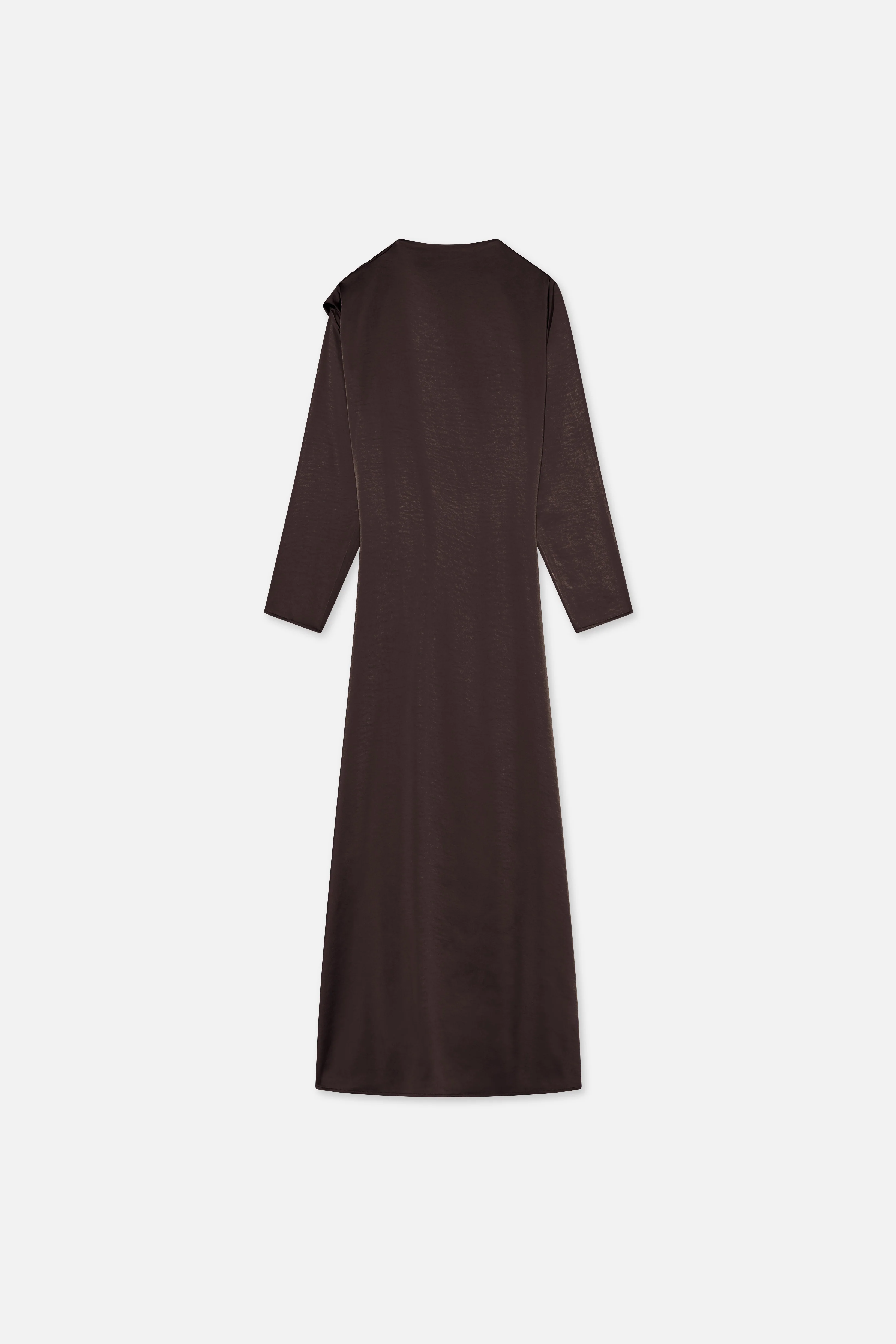Shoulder Drape Dress | Dark Brown - Image 8