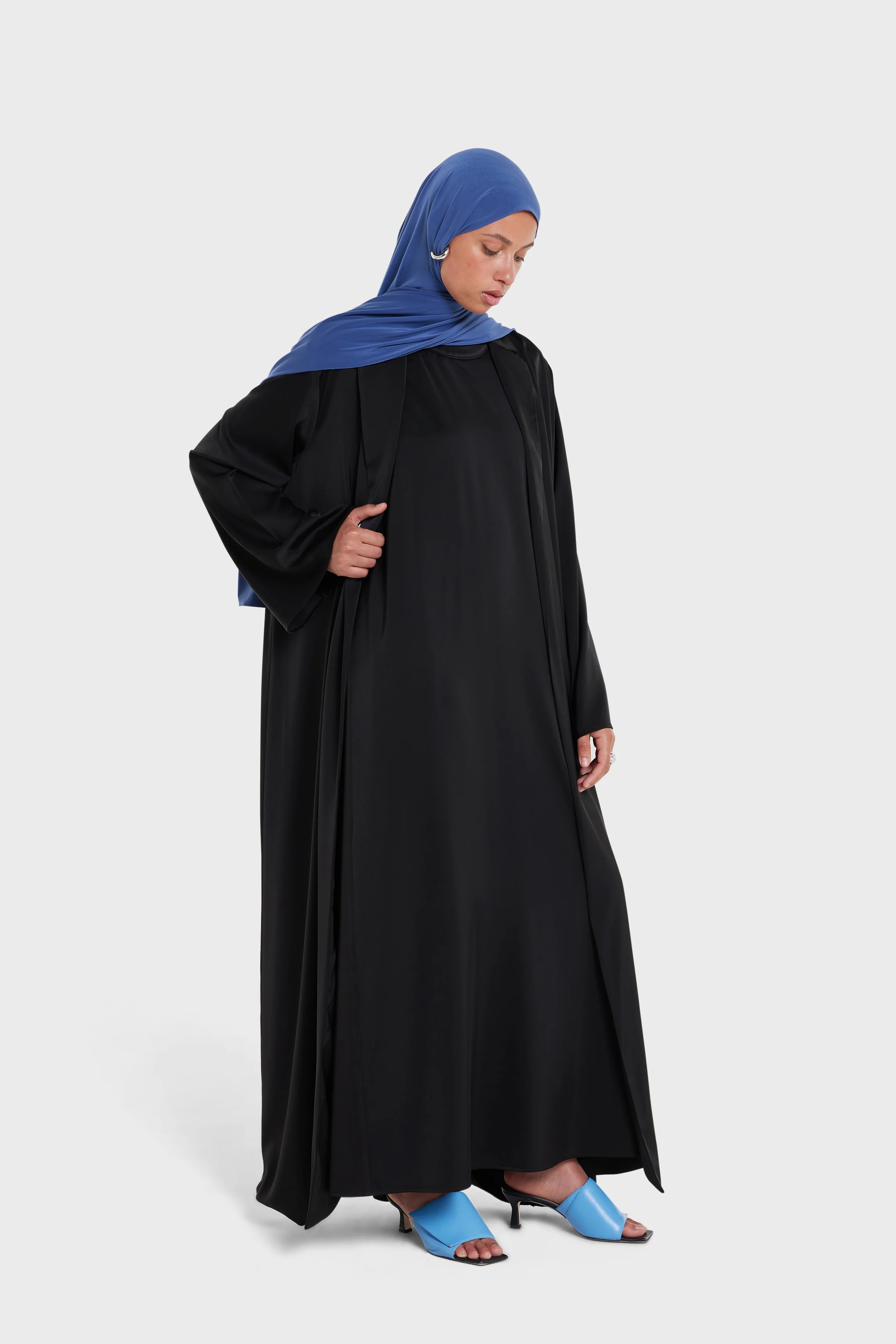 Sleeveless Satin Dress | Black - Image 2