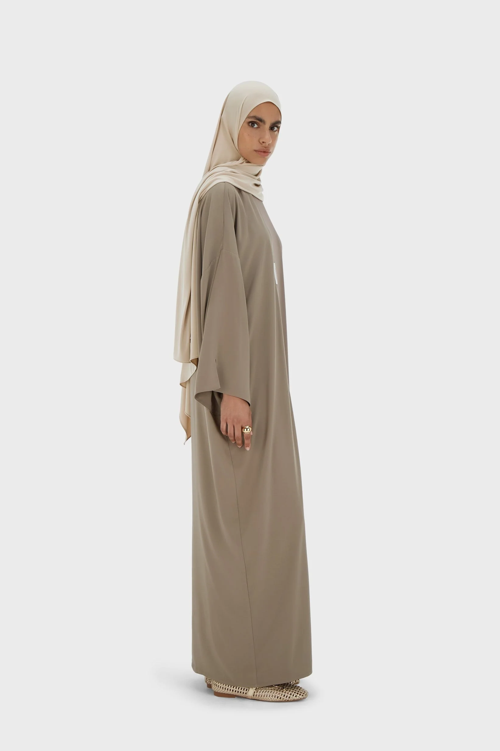 Sleeveless Woven Dress Short | Taupe - Image 2