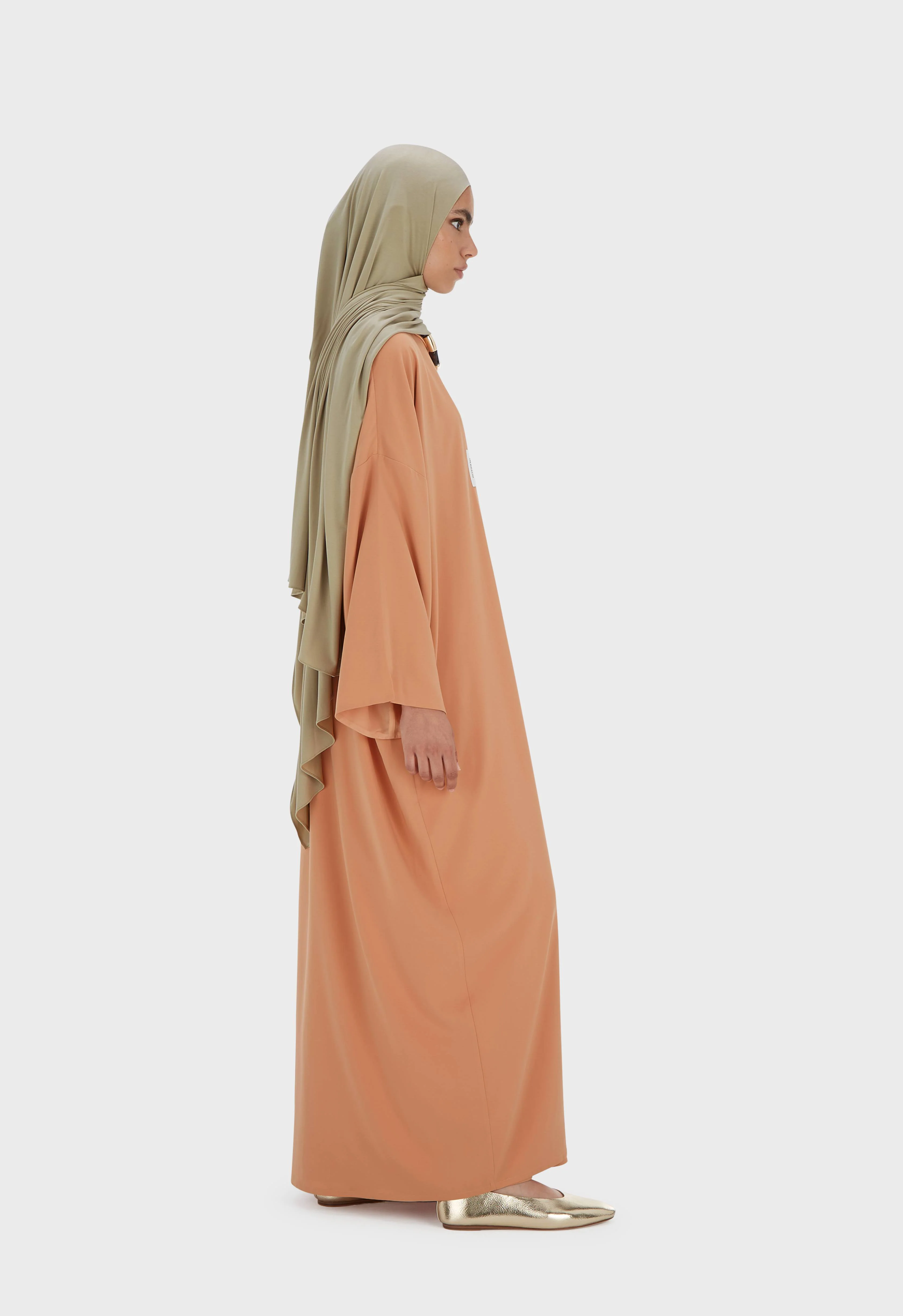 Sleeveless Woven Dress Short | Pastel Orange - Image 2