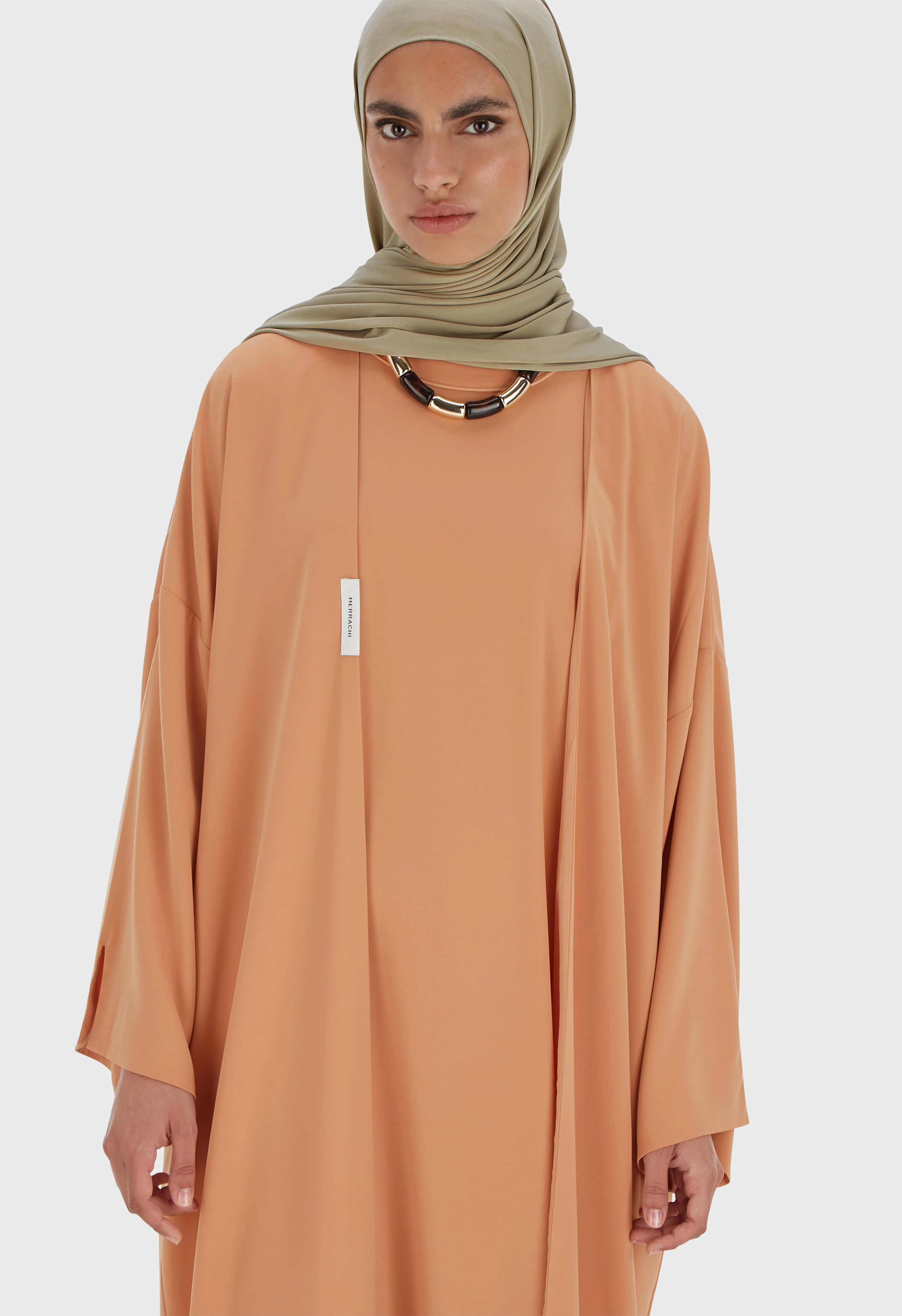 Sleeveless Woven Dress Short | Pastel Orange - Image 3