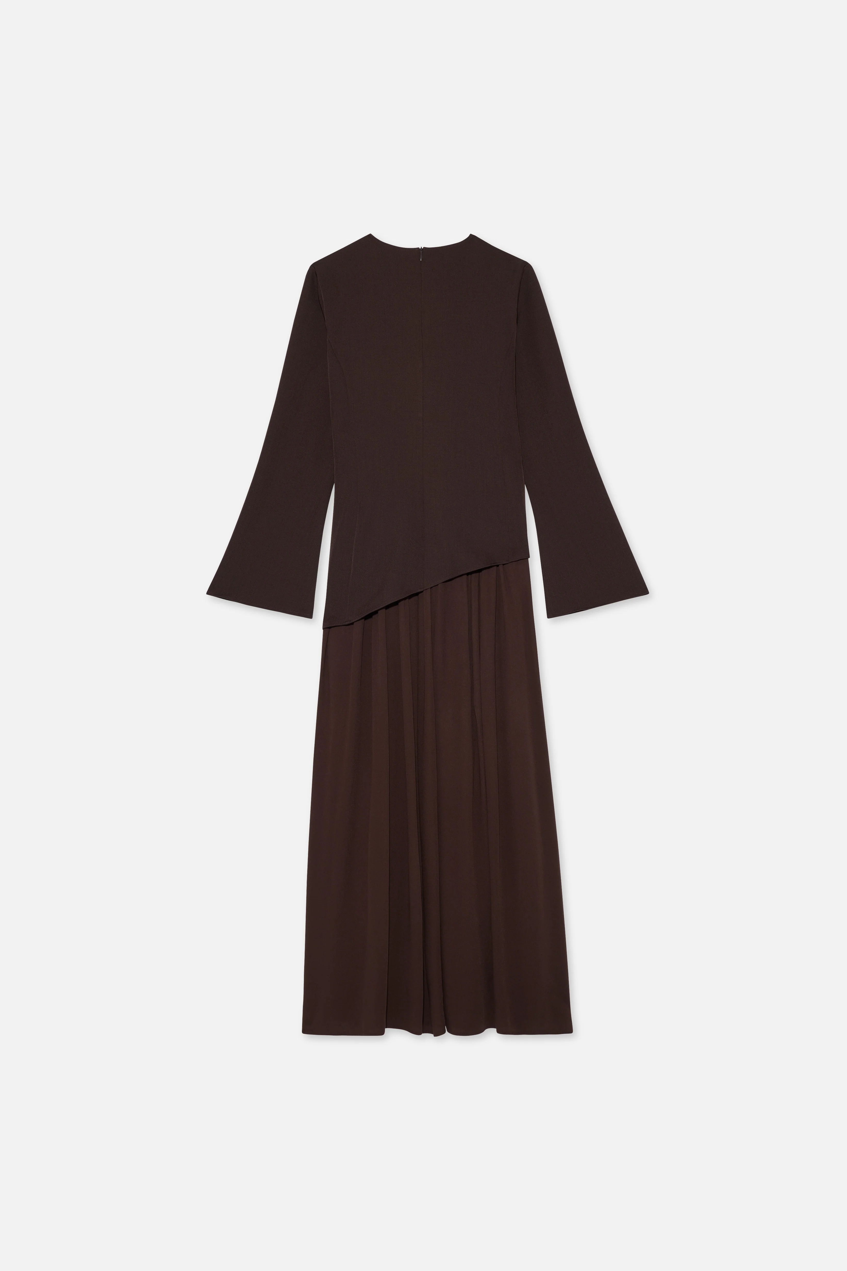 [PREORDER] Soft Curved Tailored Dress | Dark Brown - Image 6