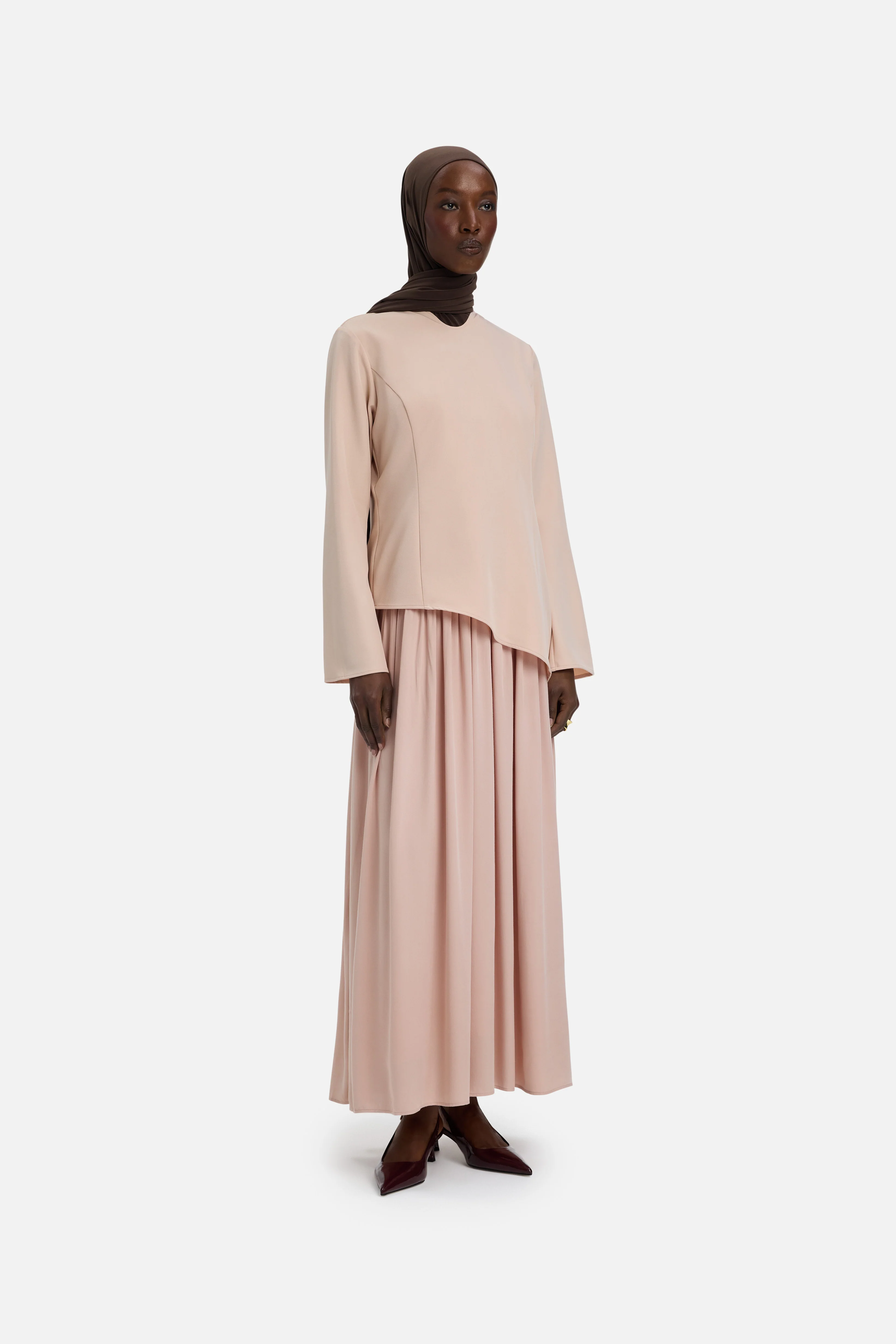 [PREORDER] Soft Curved Tailored Dress | Dark Rose - Image 2