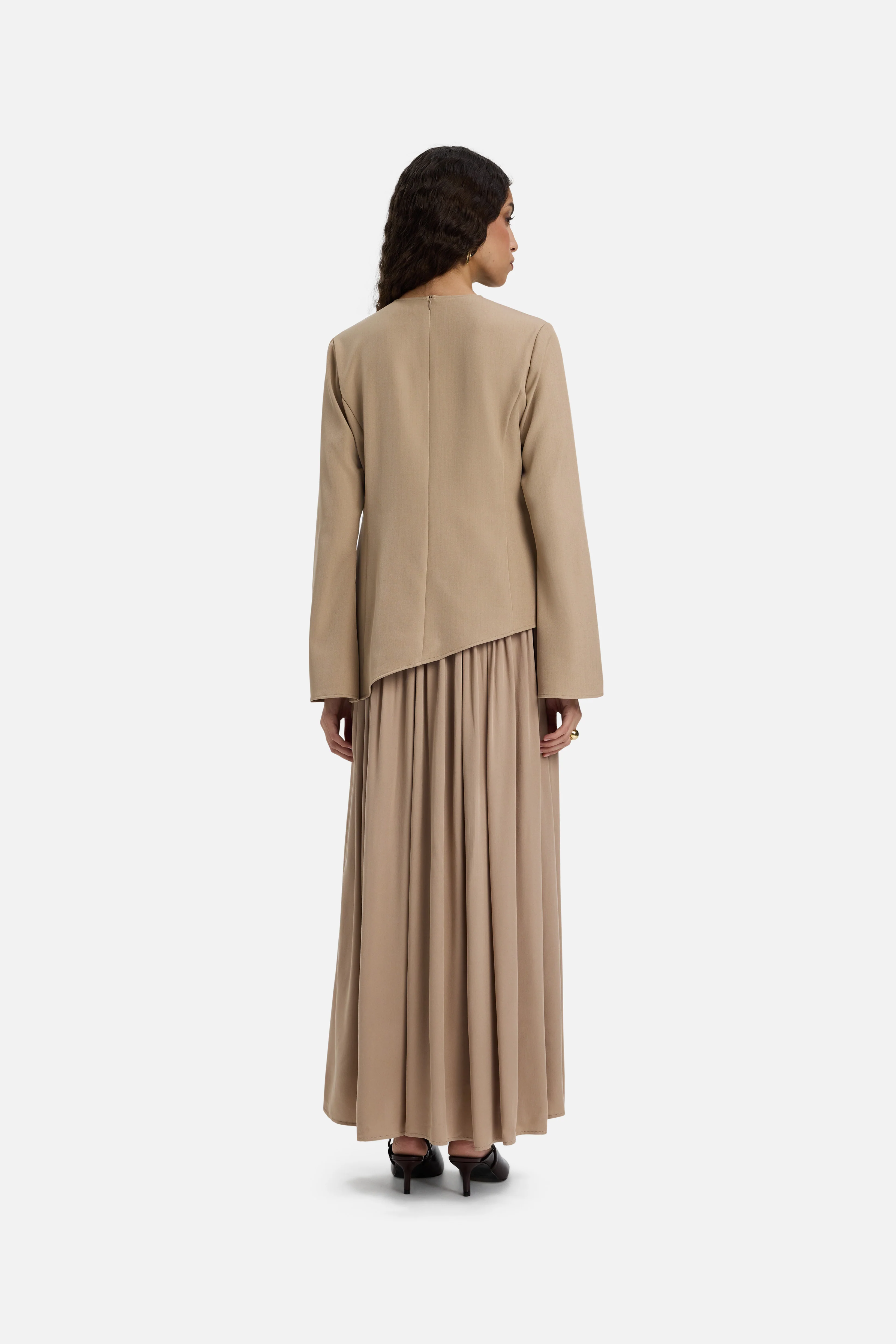 Soft Curved Tailored Dress | Mocha - Image 4