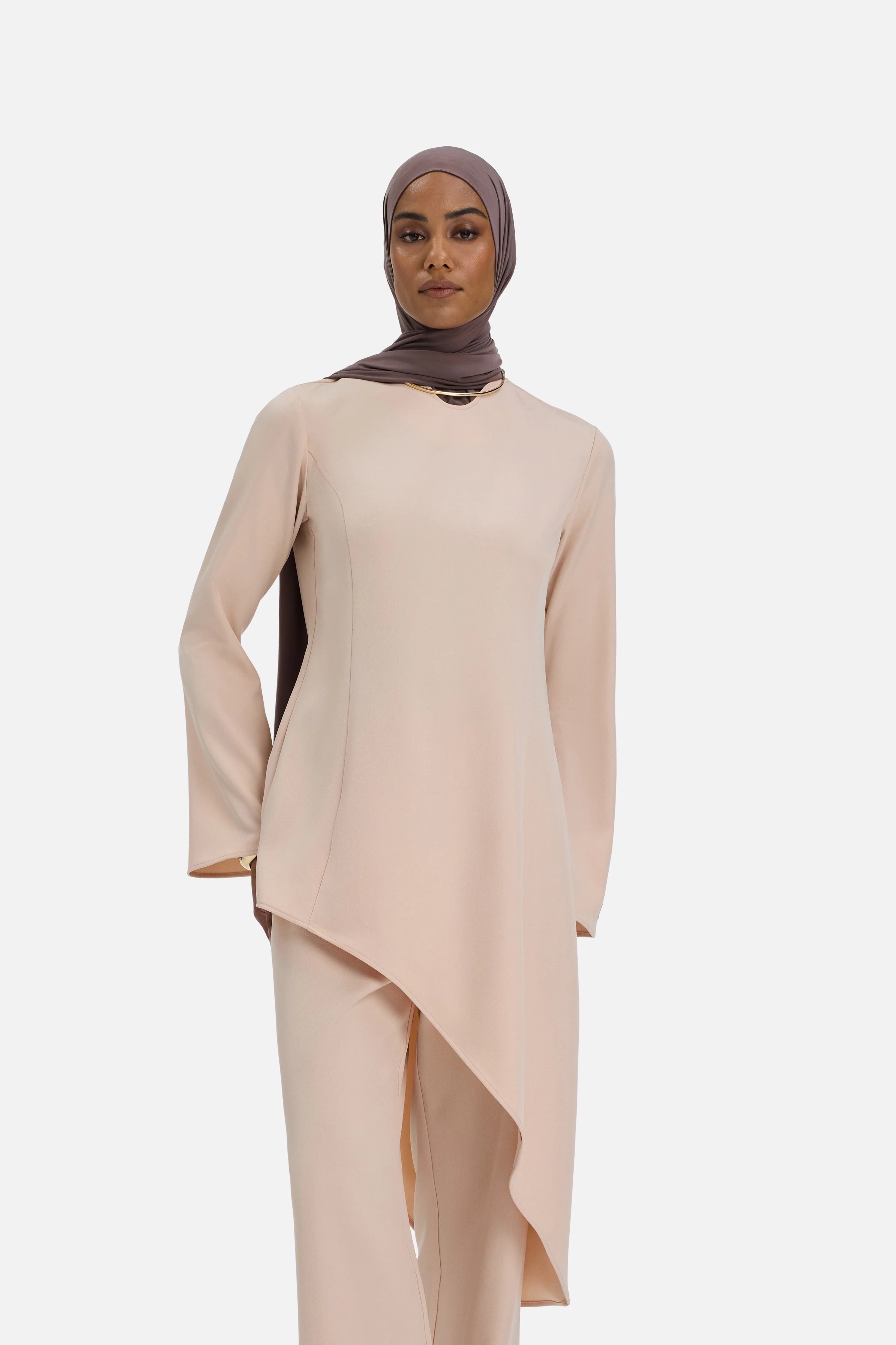 Soft Curved Tailored Top | Dark Rose - Image 3