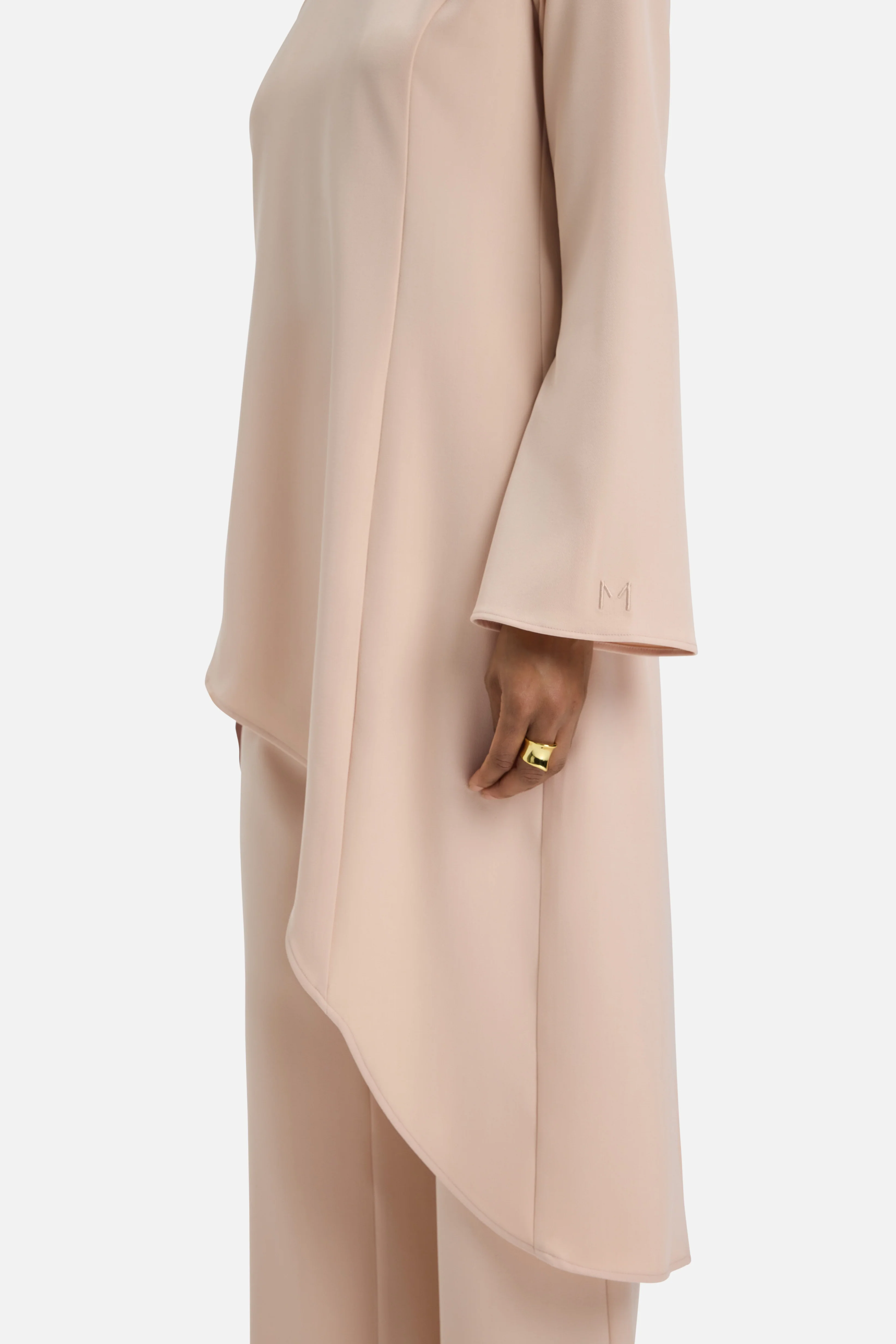Soft Curved Tailored Top | Dark Rose - Image 4