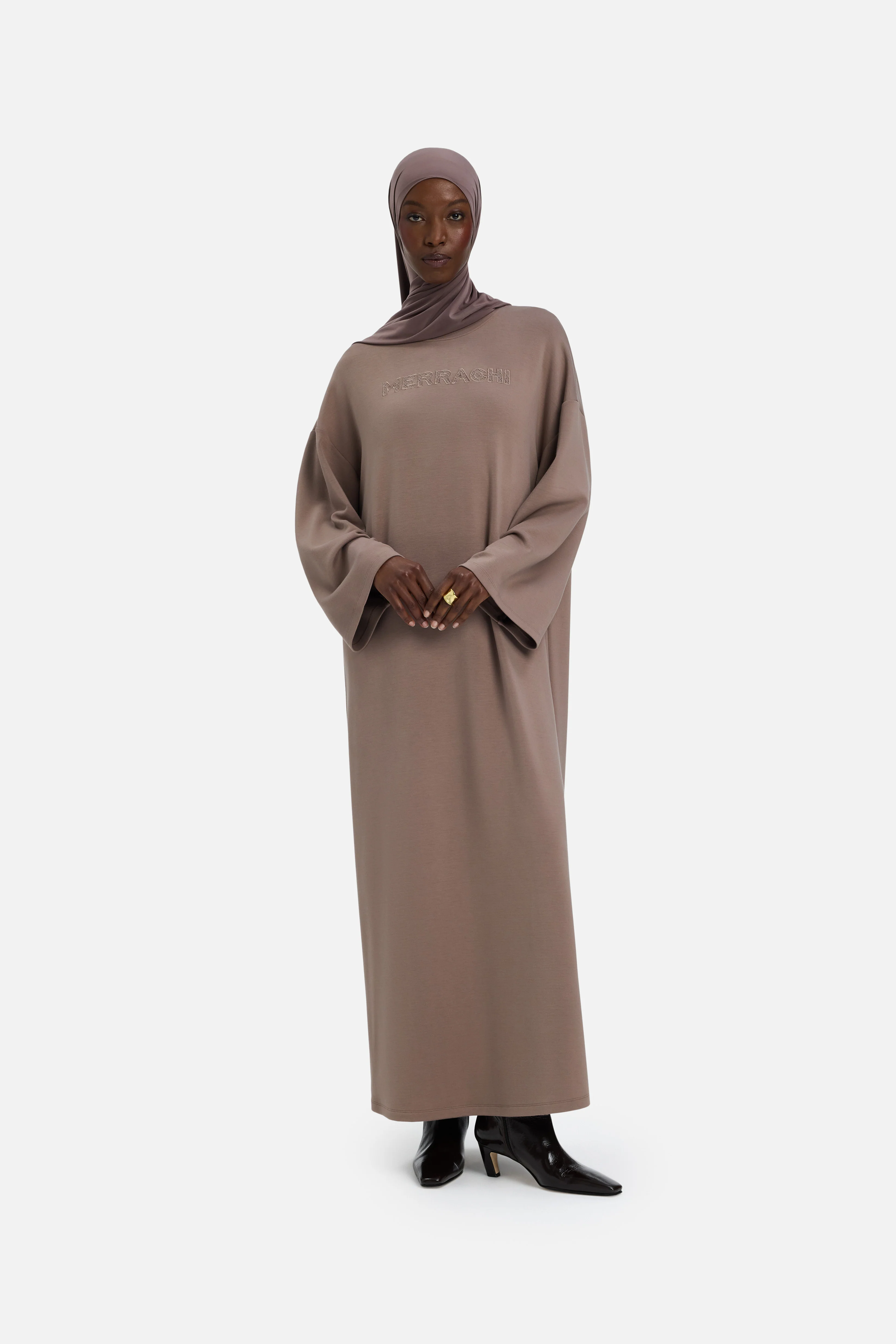 Soft Rayon Dress | Taupe Rose