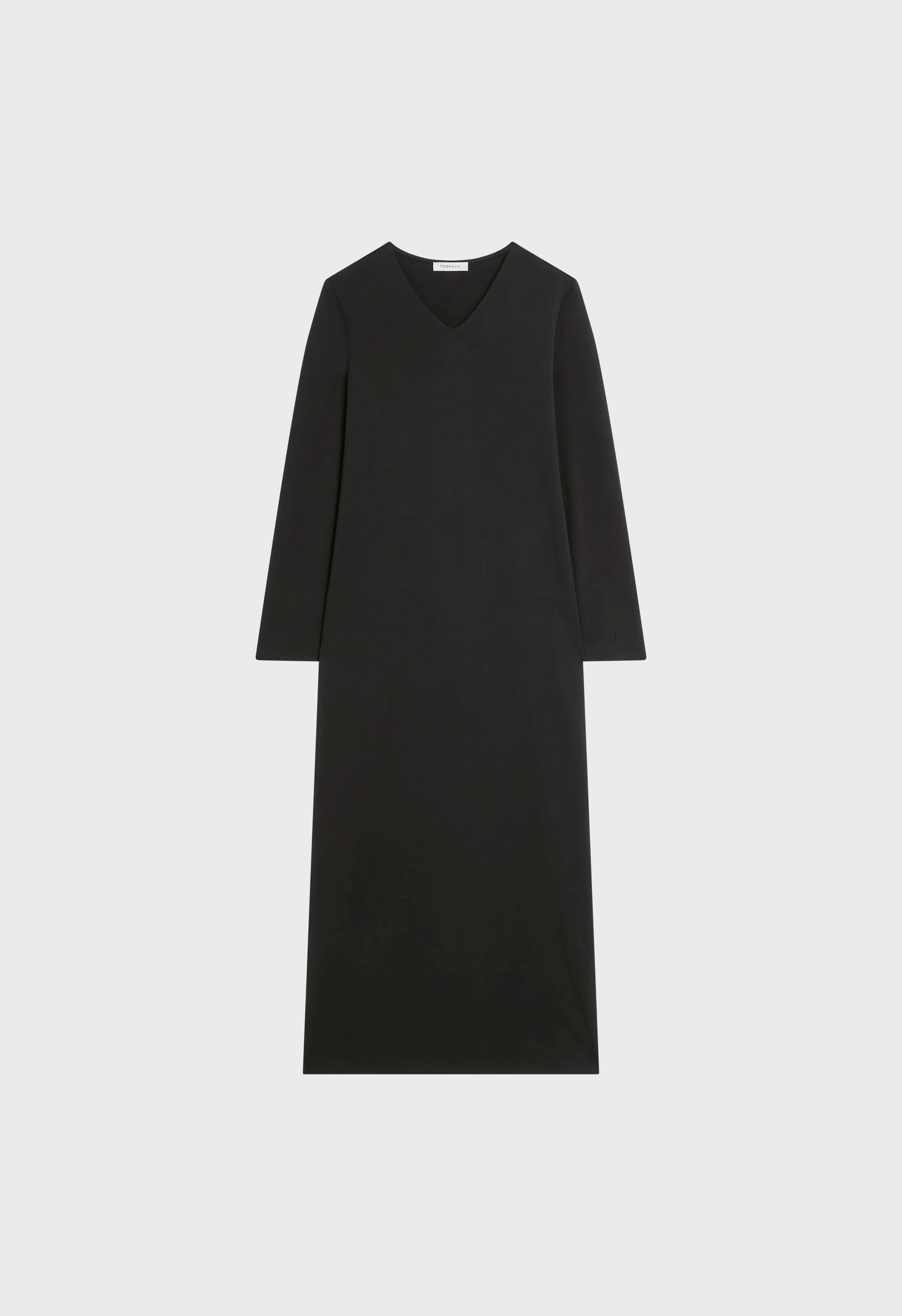 Soft Rayon V-Neck Dress | Black - Image 3