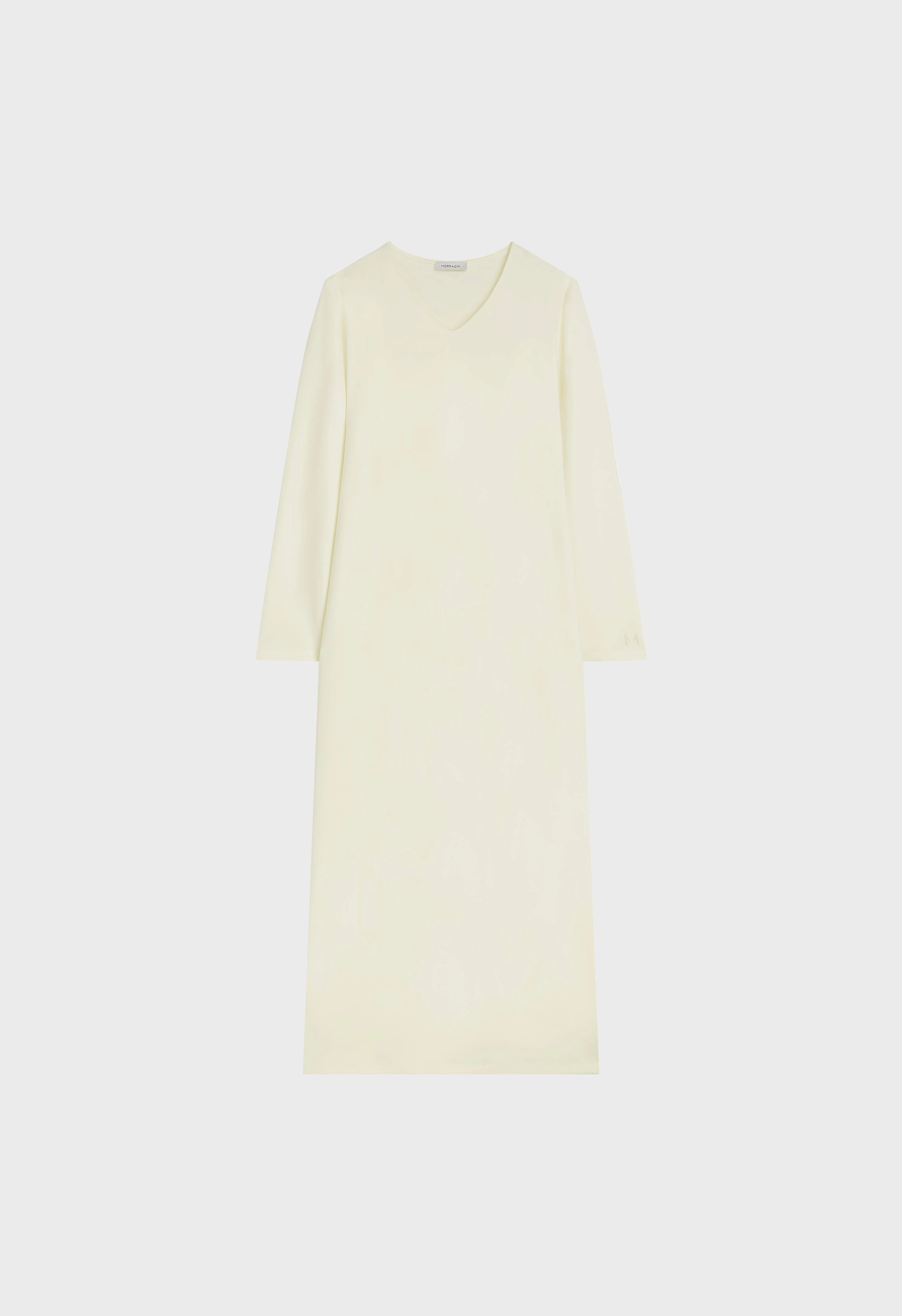 Soft Rayon V-Neck Dress | Off White - Image 3