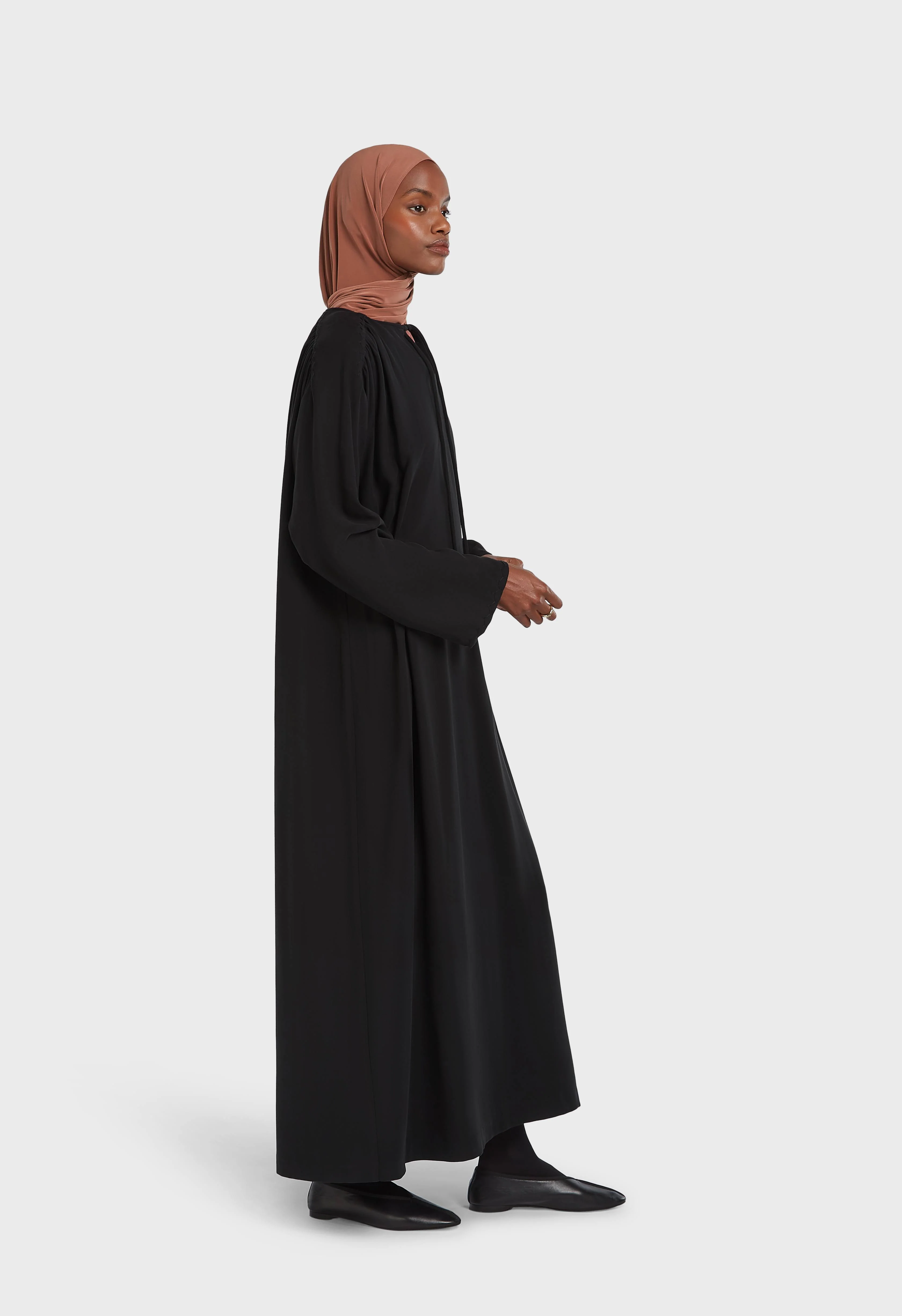 Soft Woven Tailored Dress | Black - Image 2