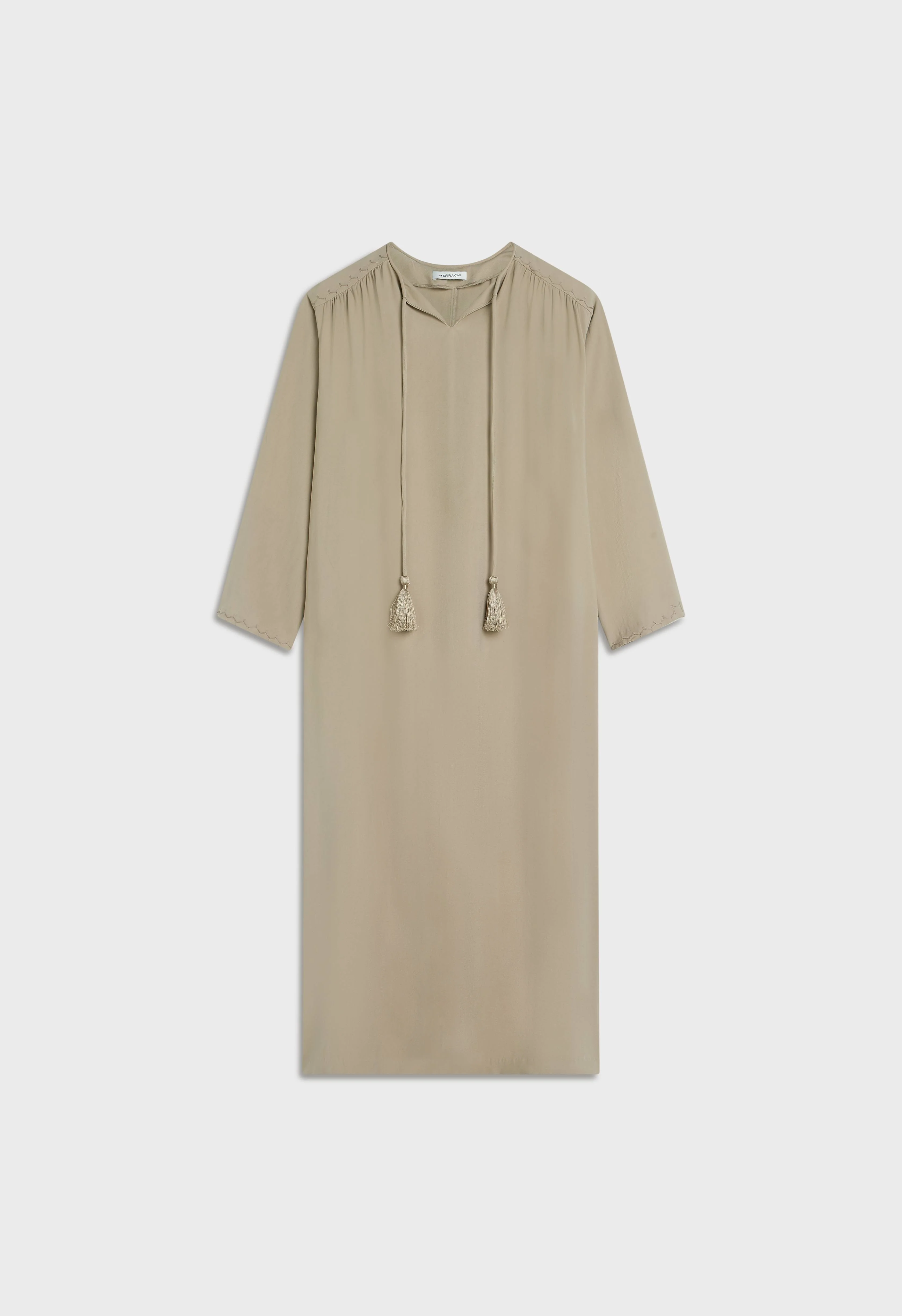 Soft Woven Tailored Dress | Mocha - Image 5