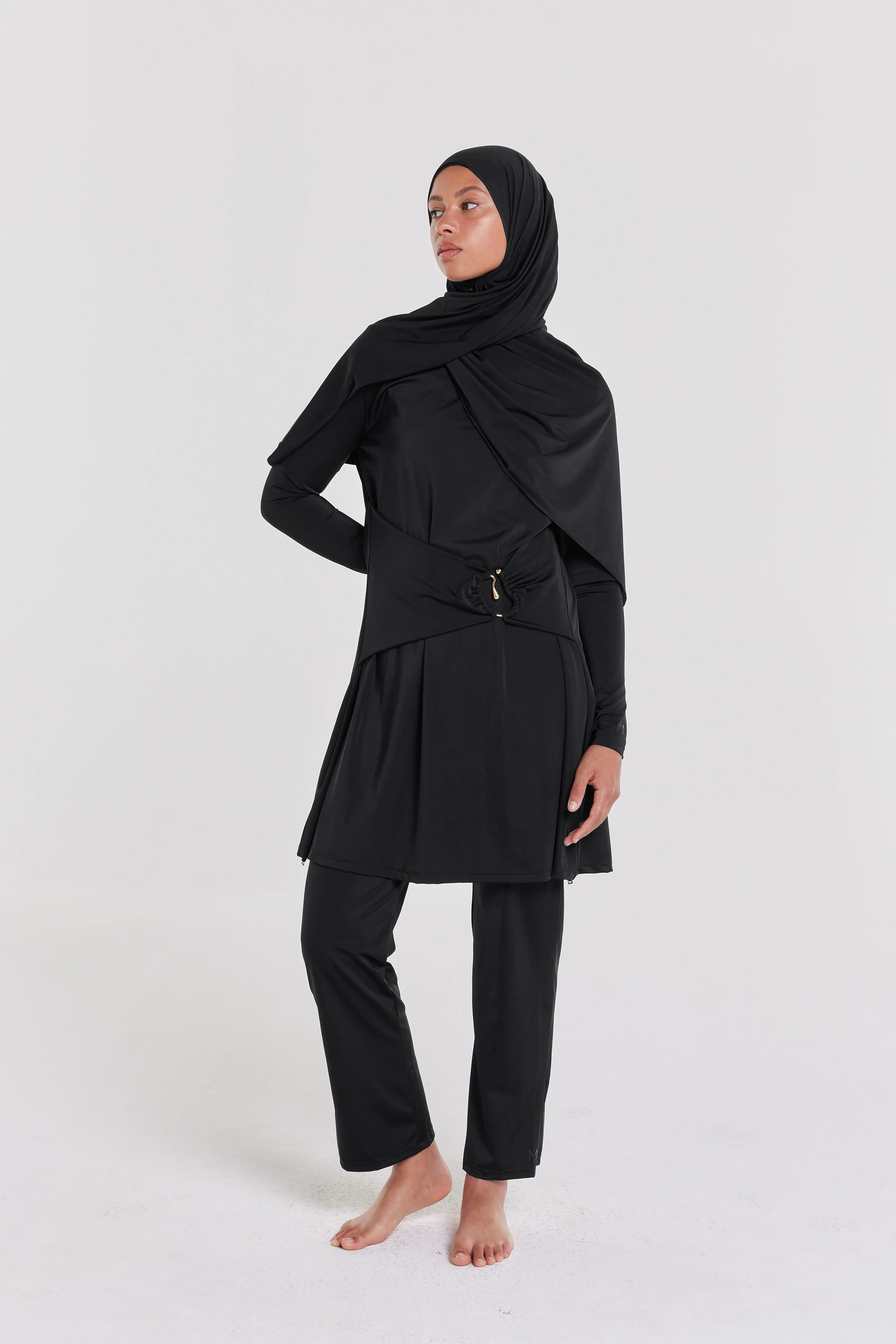 Stone Ring Swim Dress and Suit | Black - Image 4
