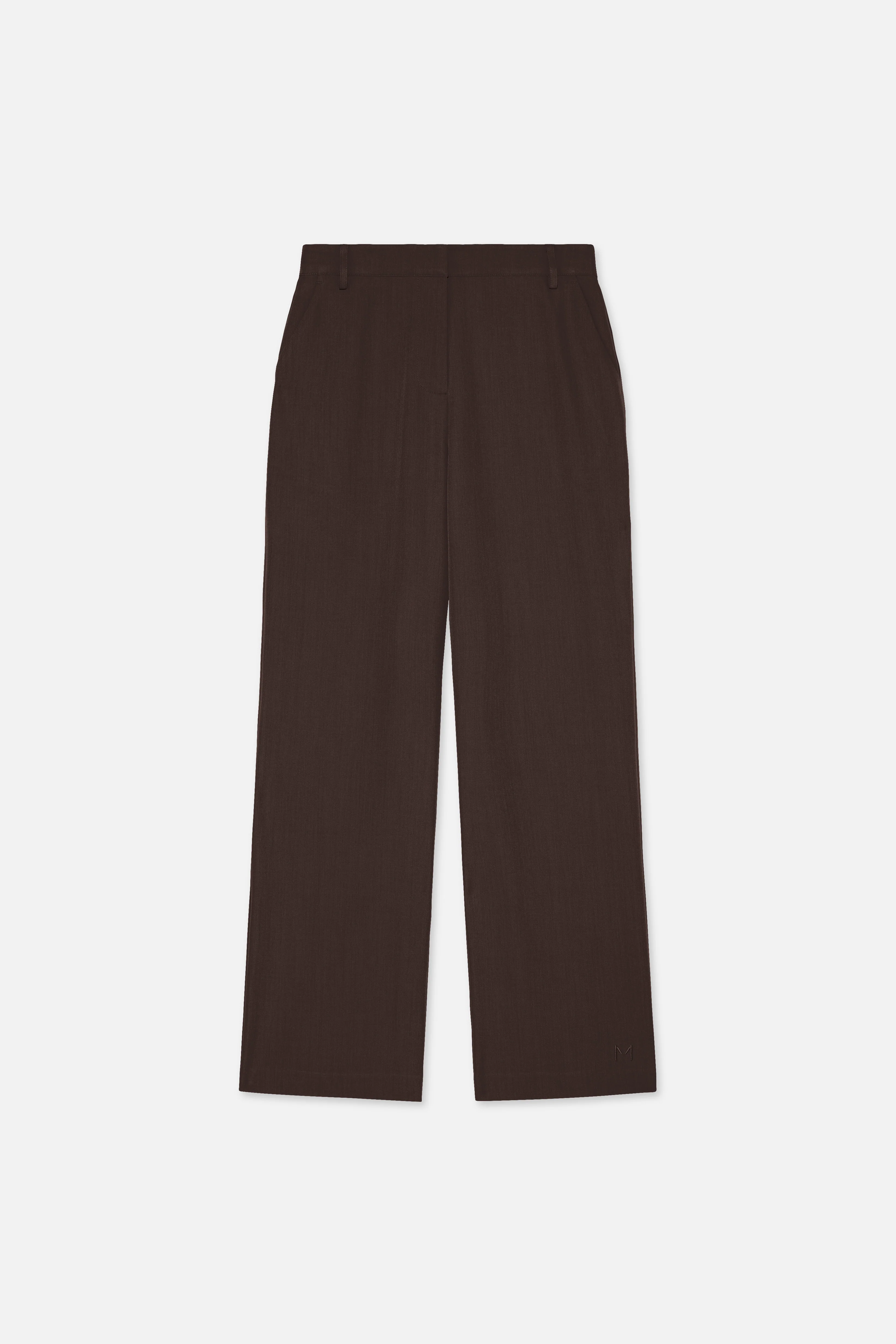 Straight Cut Tailored Pants | Dark Brown - Image 6