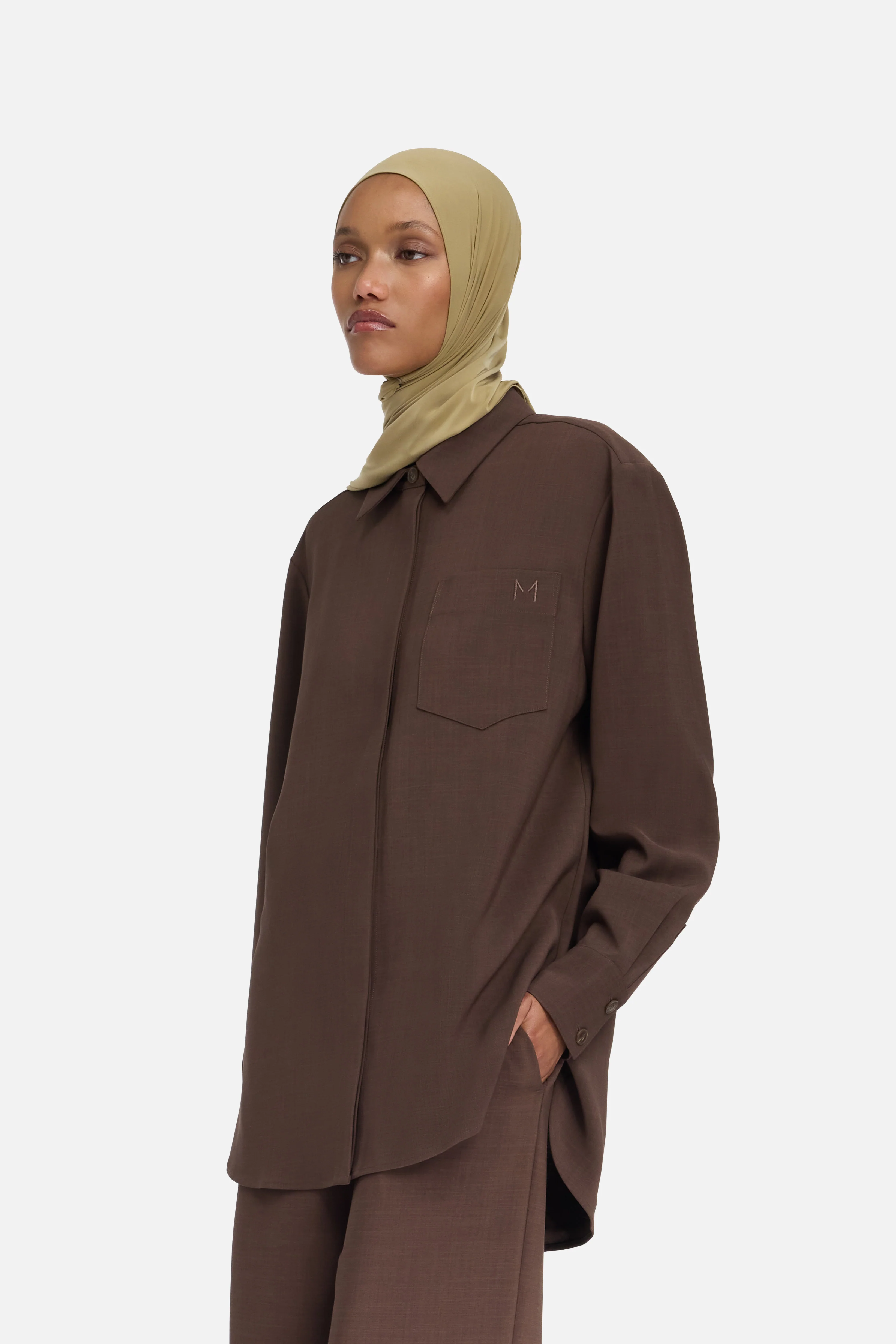 Straight Shirt | Dark Brown - Image 3