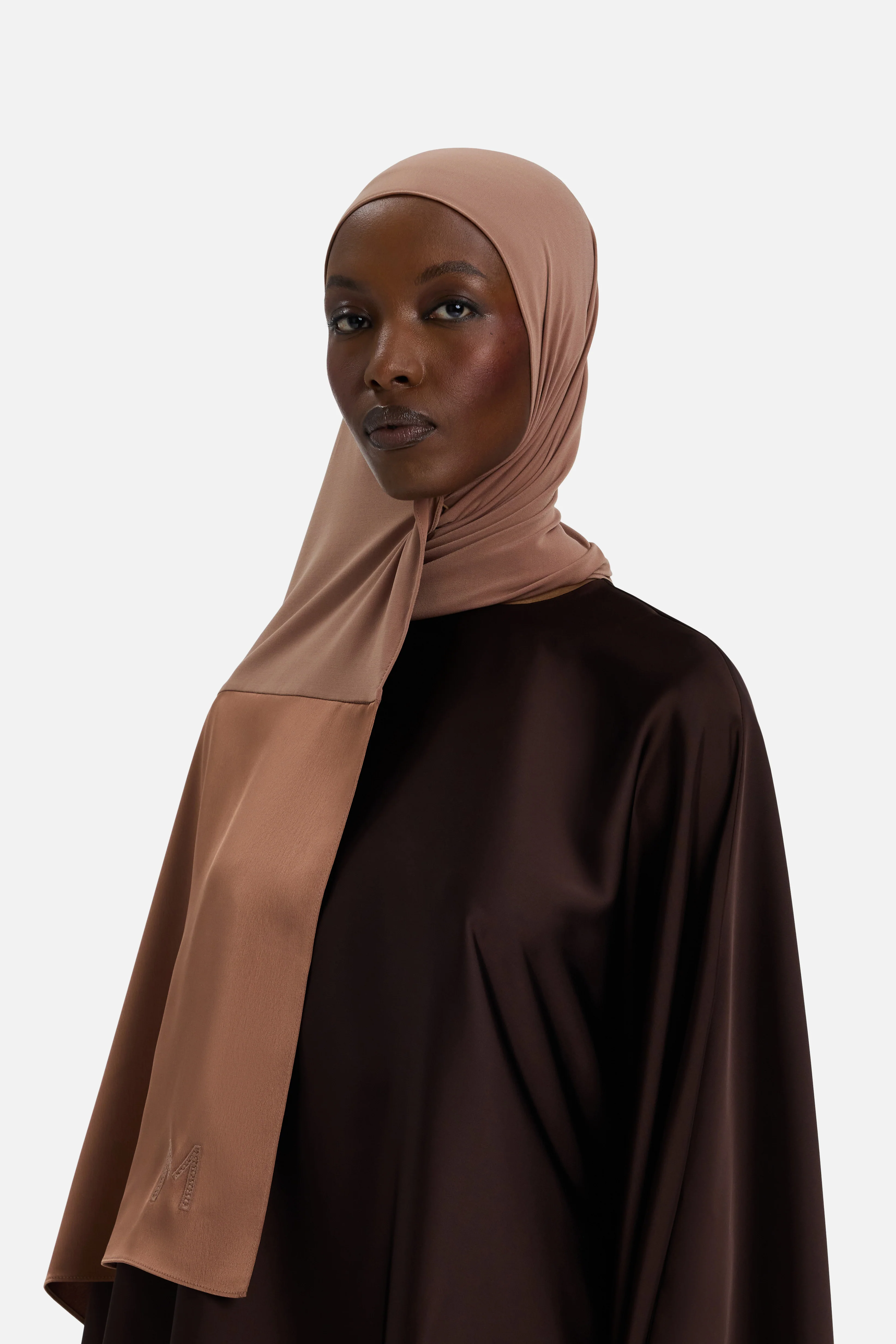 Structured Satin Edge Scarf | Soft Bordeaux - Image 2