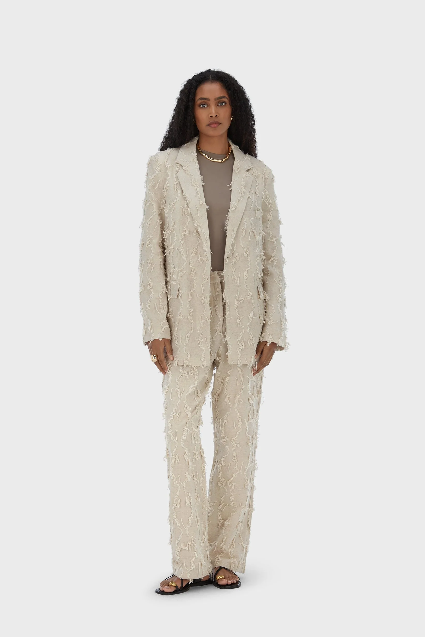 Summer Fil Coupé Pants | Natural