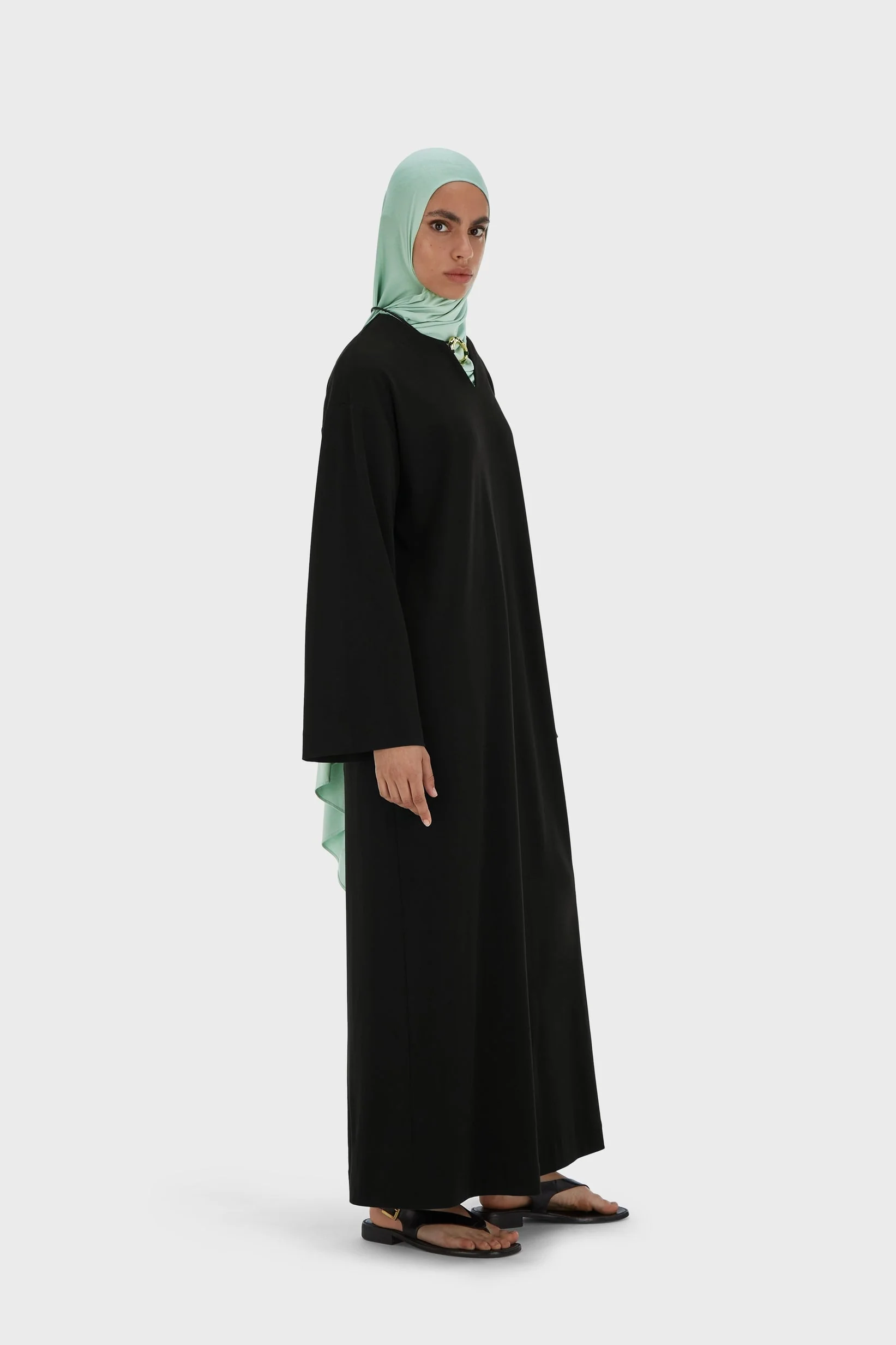 Summer Jersey Kaftan Dress | Black - Image 2